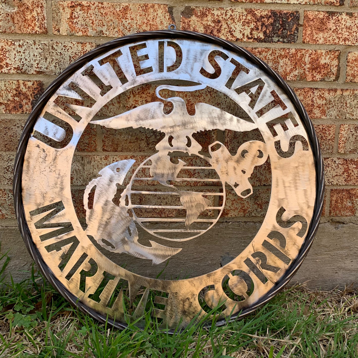 24" US MARINE CORPS MILITARY LASERCUT RAW METAL WALL ART WESTERN HOME DECOR HANDMADE NO PAINT