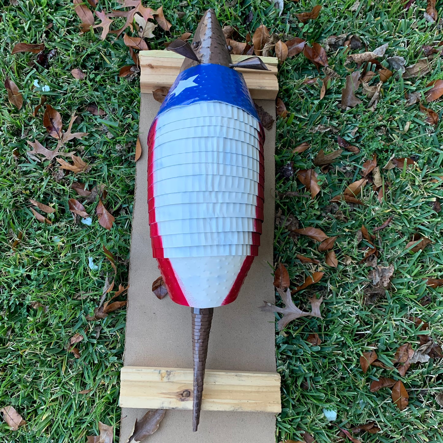 TEXAS FLAG ARMADILLO GARDEN ANIMAL SCULPTURE YARD ART METAL DECOR ORNAMENT PATRIOTIC DECOR HANDMADE #EH12220 30",22",14",10"