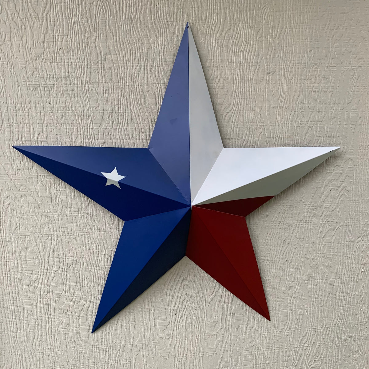 TEXAS FLAG STAR RED WHITE BLUE METAL BARN STAR METAL WALL ART WESTERN HOME DECOR 16",24",36", #EH13399