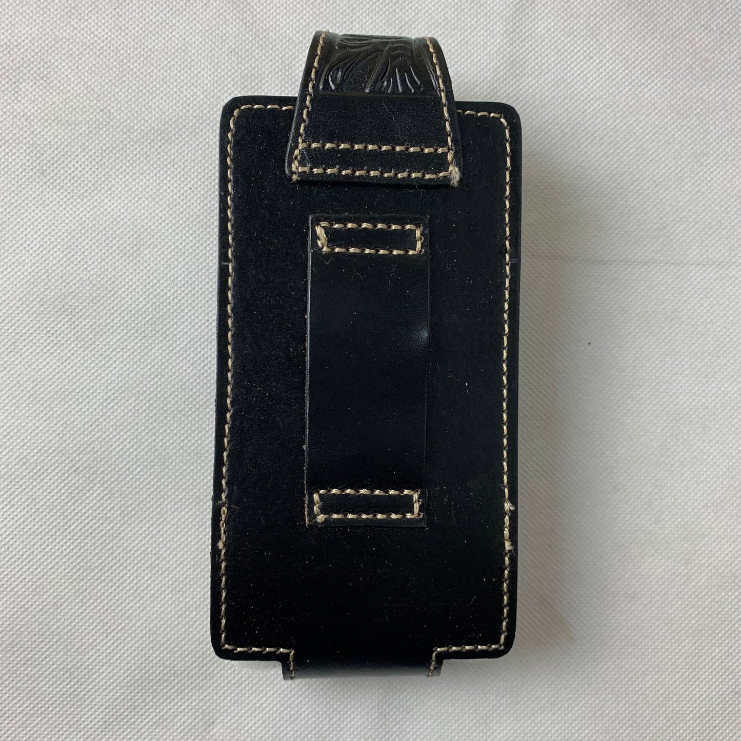 #WS341F 7" LONE STAR BLACK LEATHER HOLSTER POUCH EXTRA LARGE  BELT LOOP CELL PHONE CASE UNIVERSAL OVERSIZE--FREE SHIPPING