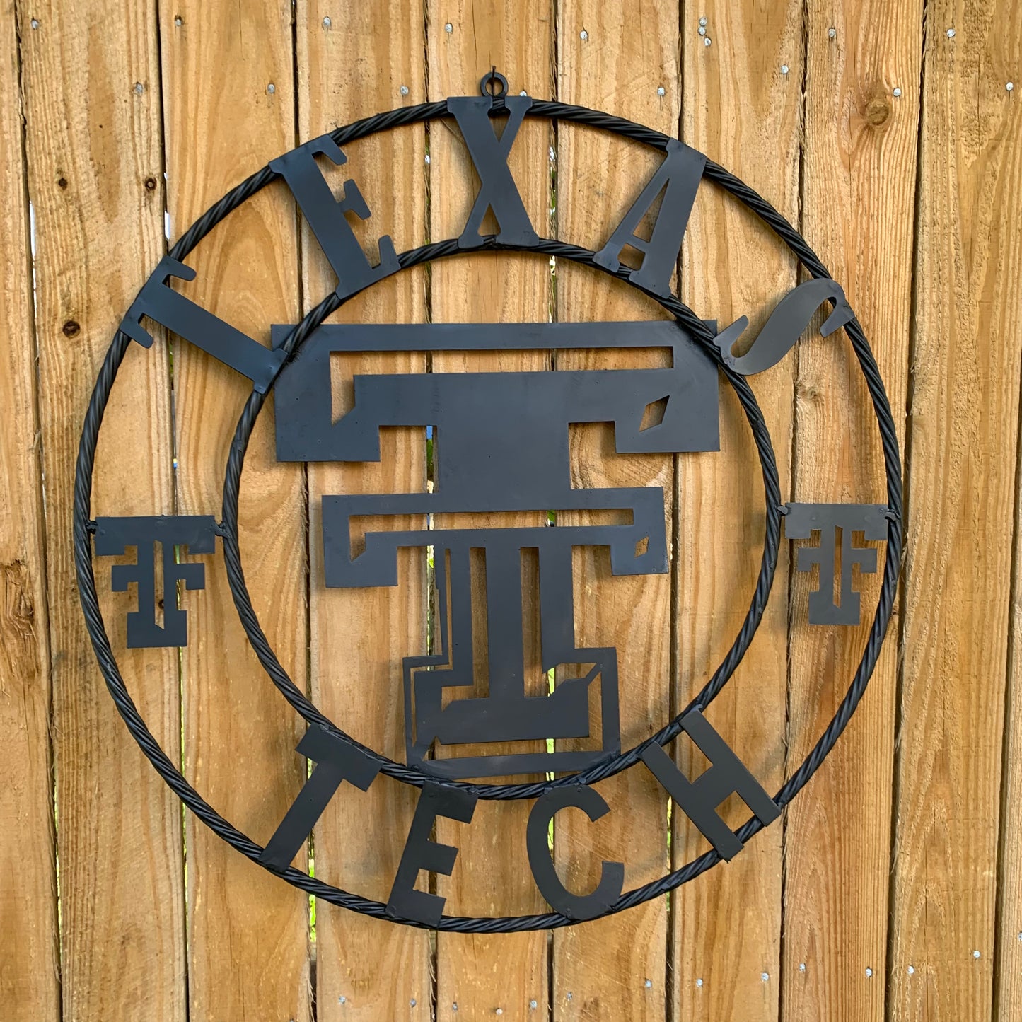 TEXAS TECH RUSTIC BLACK CUSTOM METAL VINTAGE CRAFT WESTERN HOME DECOR HANDMADE