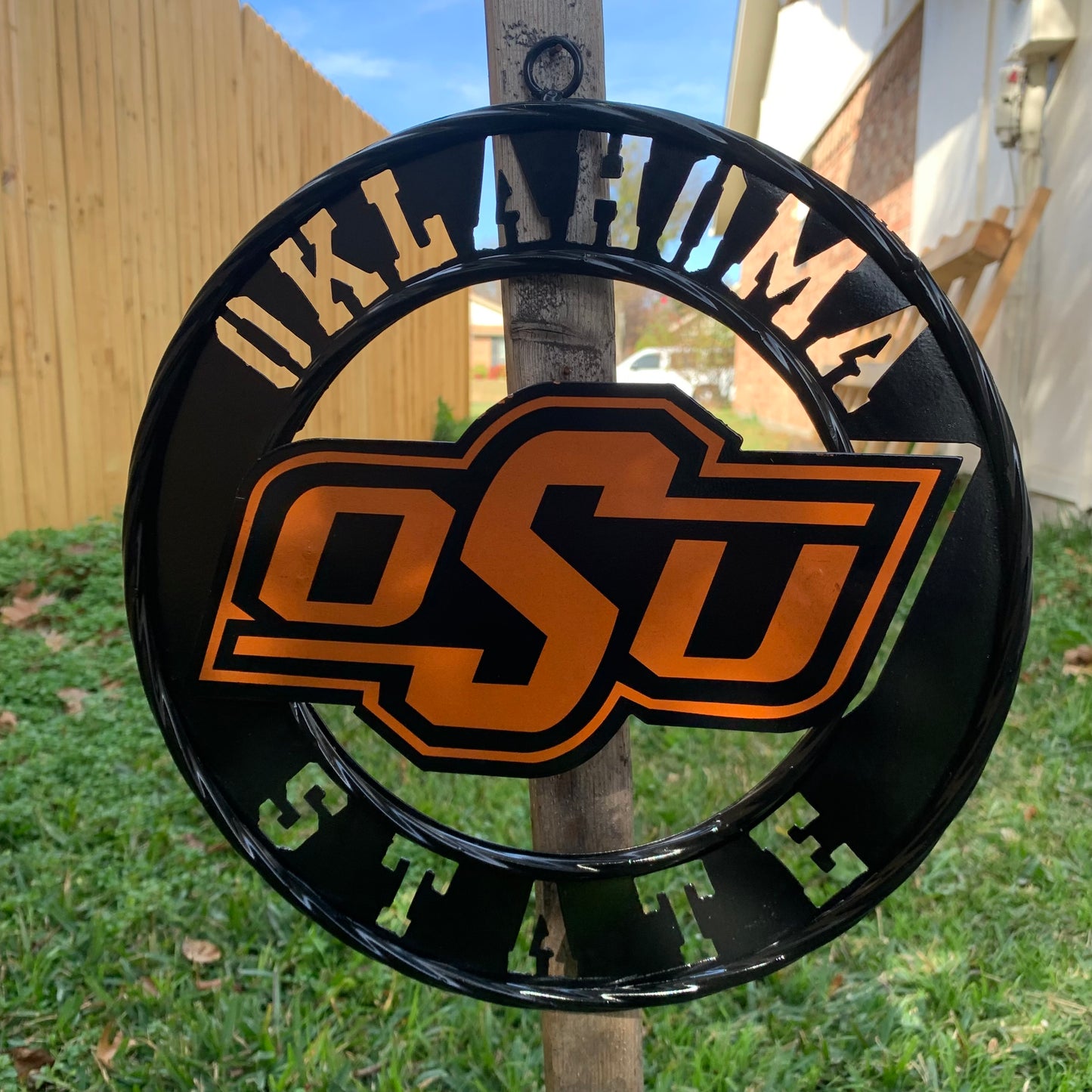 12" OSU OKLAHOMA STATE COWBOYS CUSTOM METAL VINTAGE CRAFT SIGN WESTERN HOME DECOR HANDMADE
