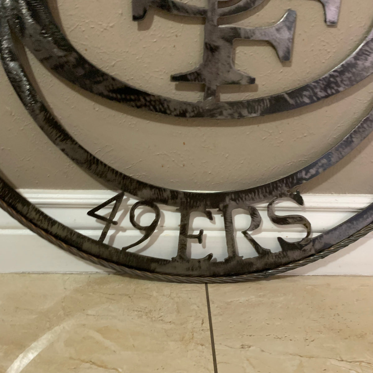 SAN FRANCISCO 49ERS METAL CUSTOM VINTAGE RAW METAL CRAFT TEAM SIGN HANDMADE 12",18",24",32",36",40",50"