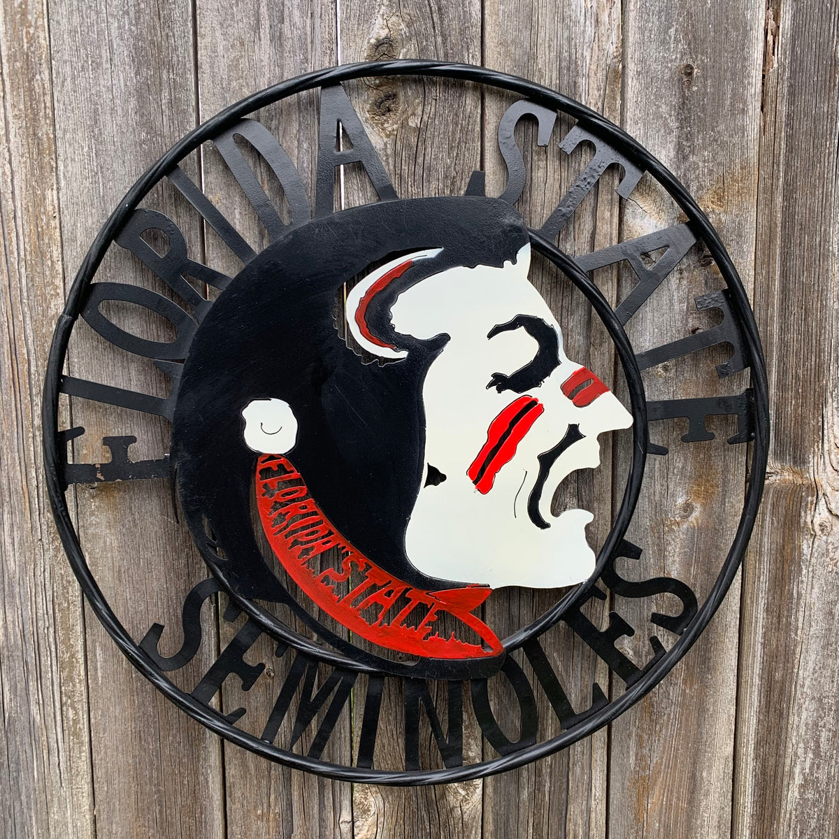 12", 18", 24", 32" FSU FLORIDA STATE SEMINOLES INDIAN LOGO METAL CUSTOM VINTAGE CRAFT TEAM SIGN