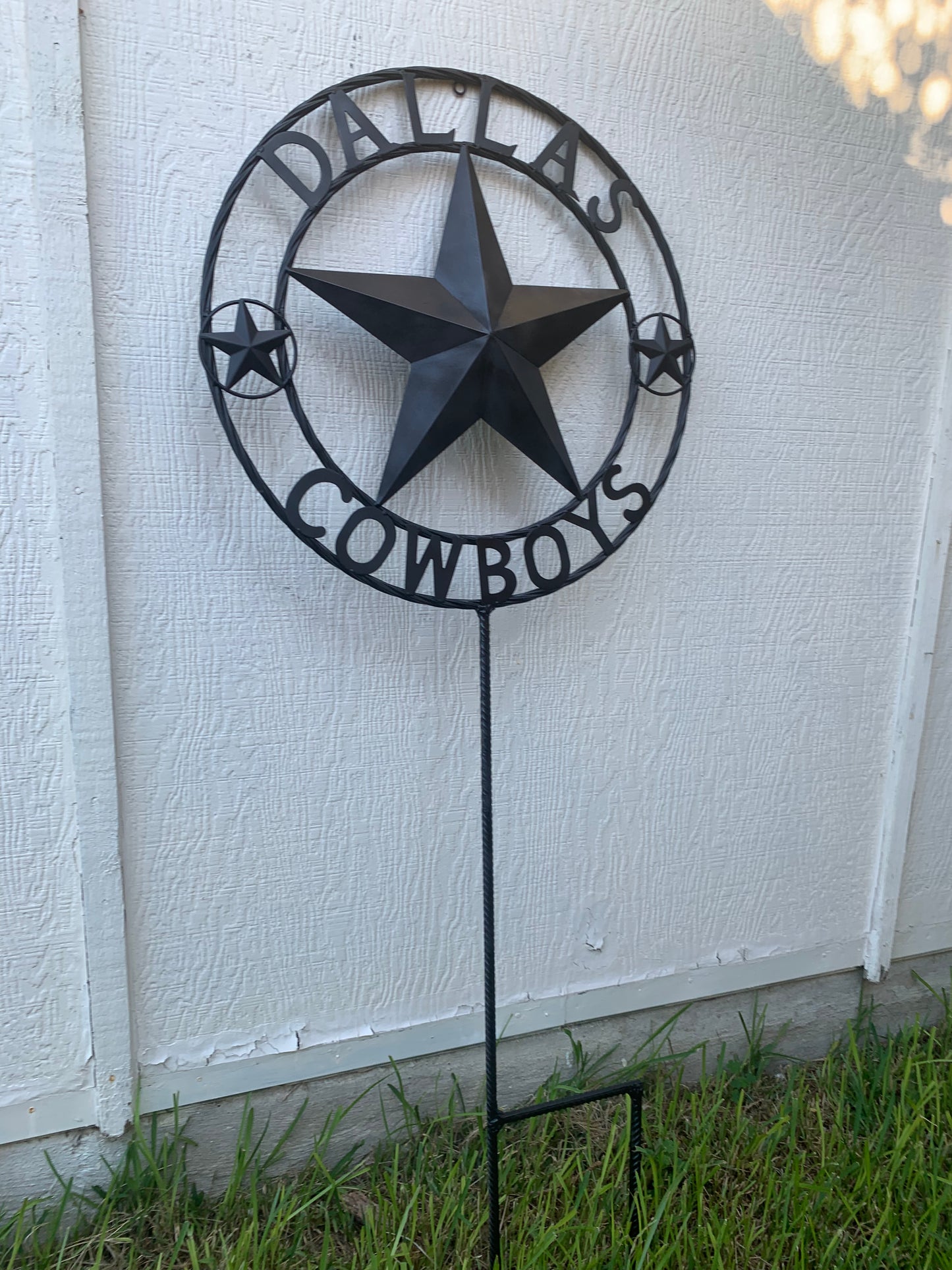 24" STAR & 34" STAKE DALLAS COWBOYS DECOR METAL ART WESTERN HOME WALL DECOR ALL RUSTIC BLACK STAR WITH 34" STAKE