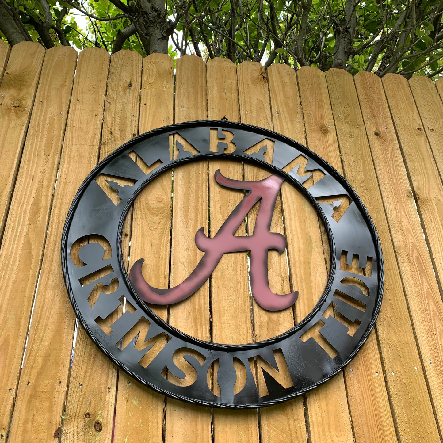 ALABAMA CRIMSON TIDE WIDE BAND RING CUSTOM METAL VINTAGE SIGN TEAM SPORTS HANDMADE
