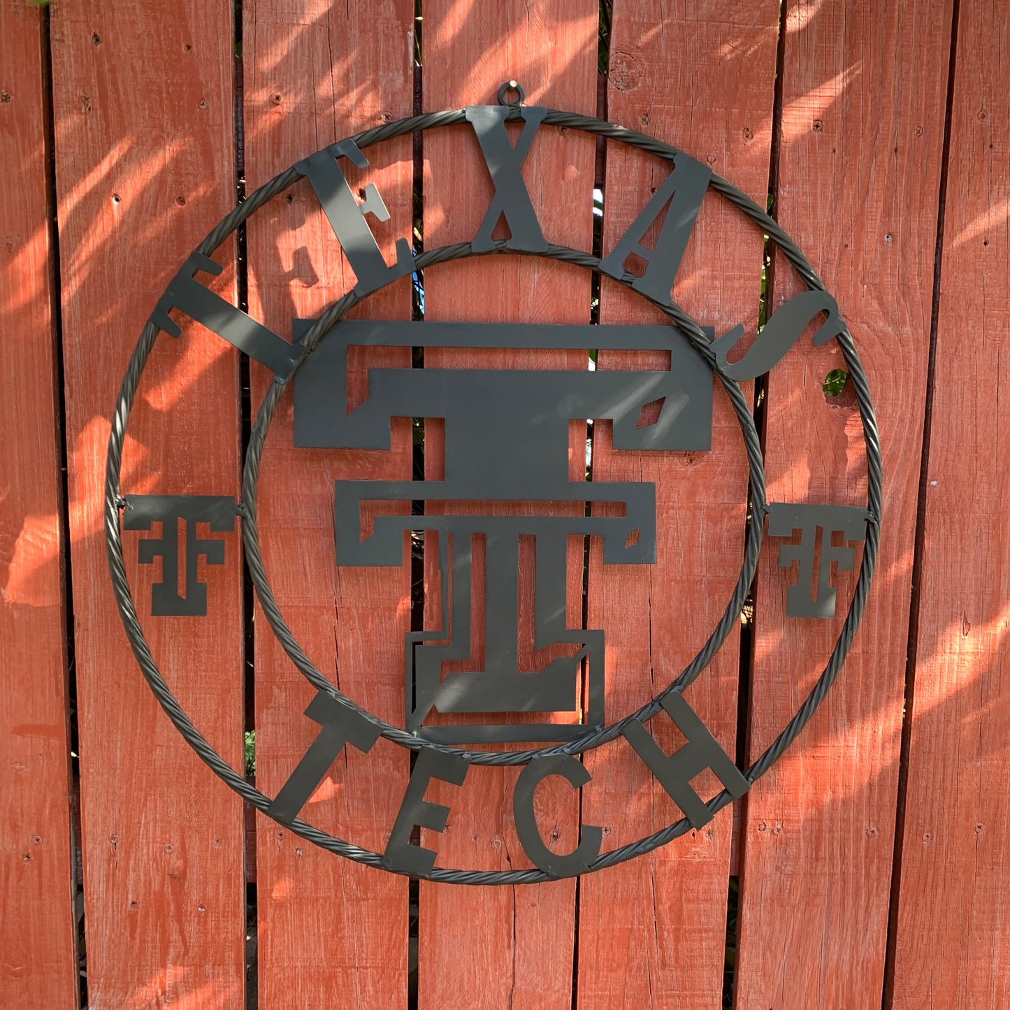 TEXAS TECH RUSTIC BLACK CUSTOM METAL VINTAGE CRAFT WESTERN HOME DECOR HANDMADE