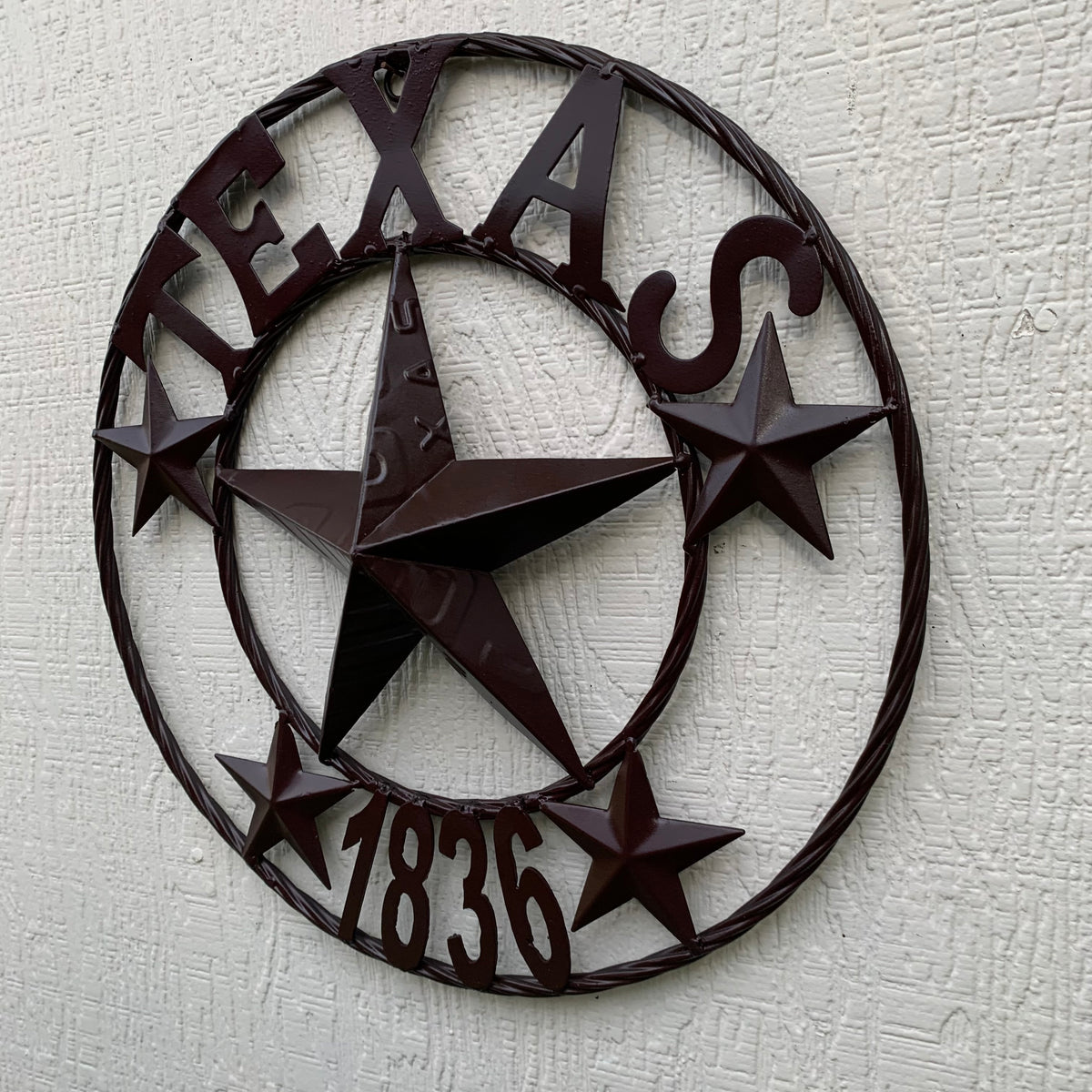 16",24",32",50" RUSTIC BROWN TEXAS 1836 BARN STAR METAL ART WESTERN HOME DECOR VINTAGE RUSTIC DARK BROWN NEW