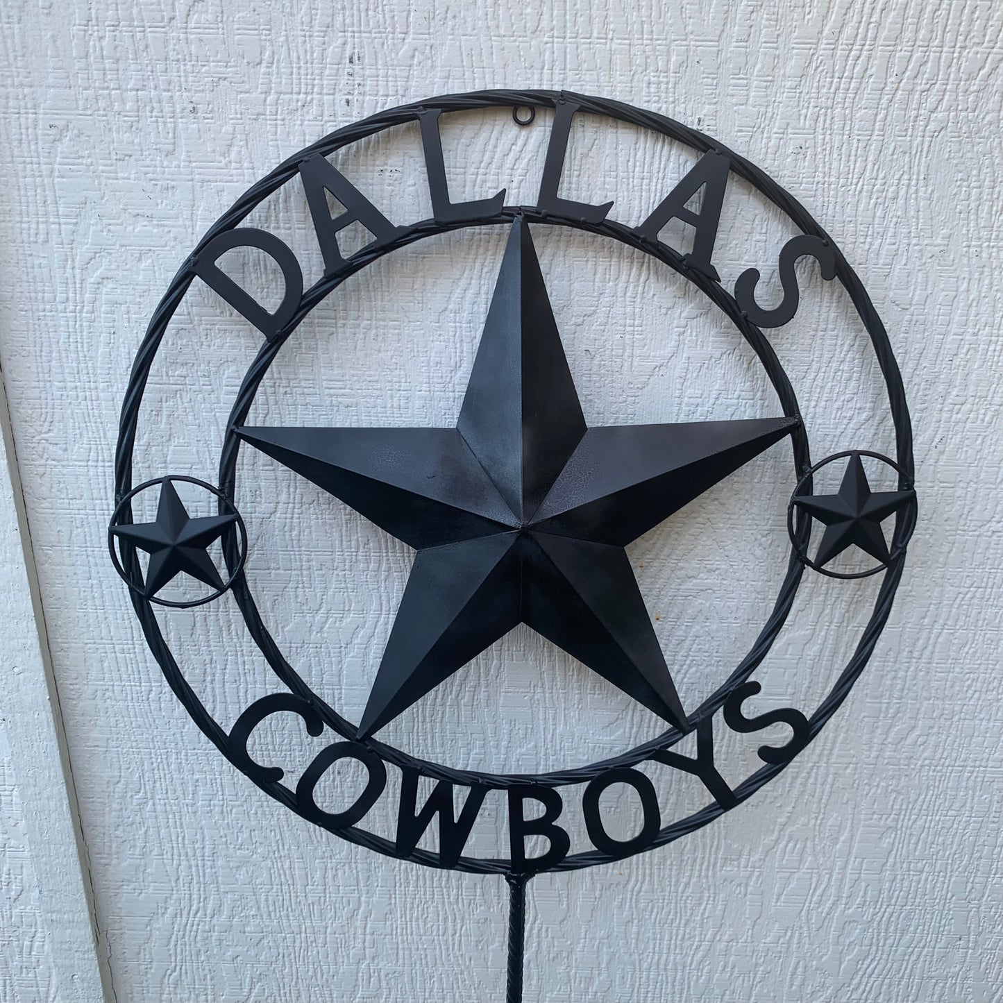 24" STAR & 34" STAKE DALLAS COWBOYS DECOR METAL ART WESTERN HOME WALL DECOR ALL RUSTIC BLACK STAR WITH 34" STAKE
