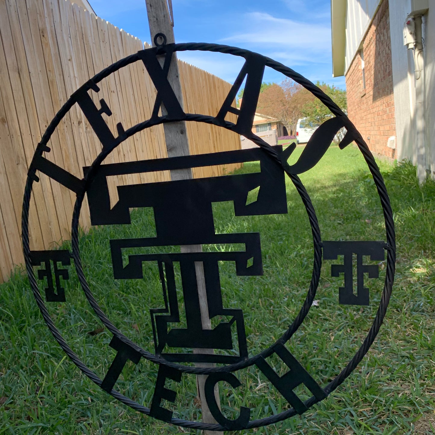 TEXAS TECH RUSTIC BLACK CUSTOM METAL VINTAGE CRAFT WESTERN HOME DECOR HANDMADE