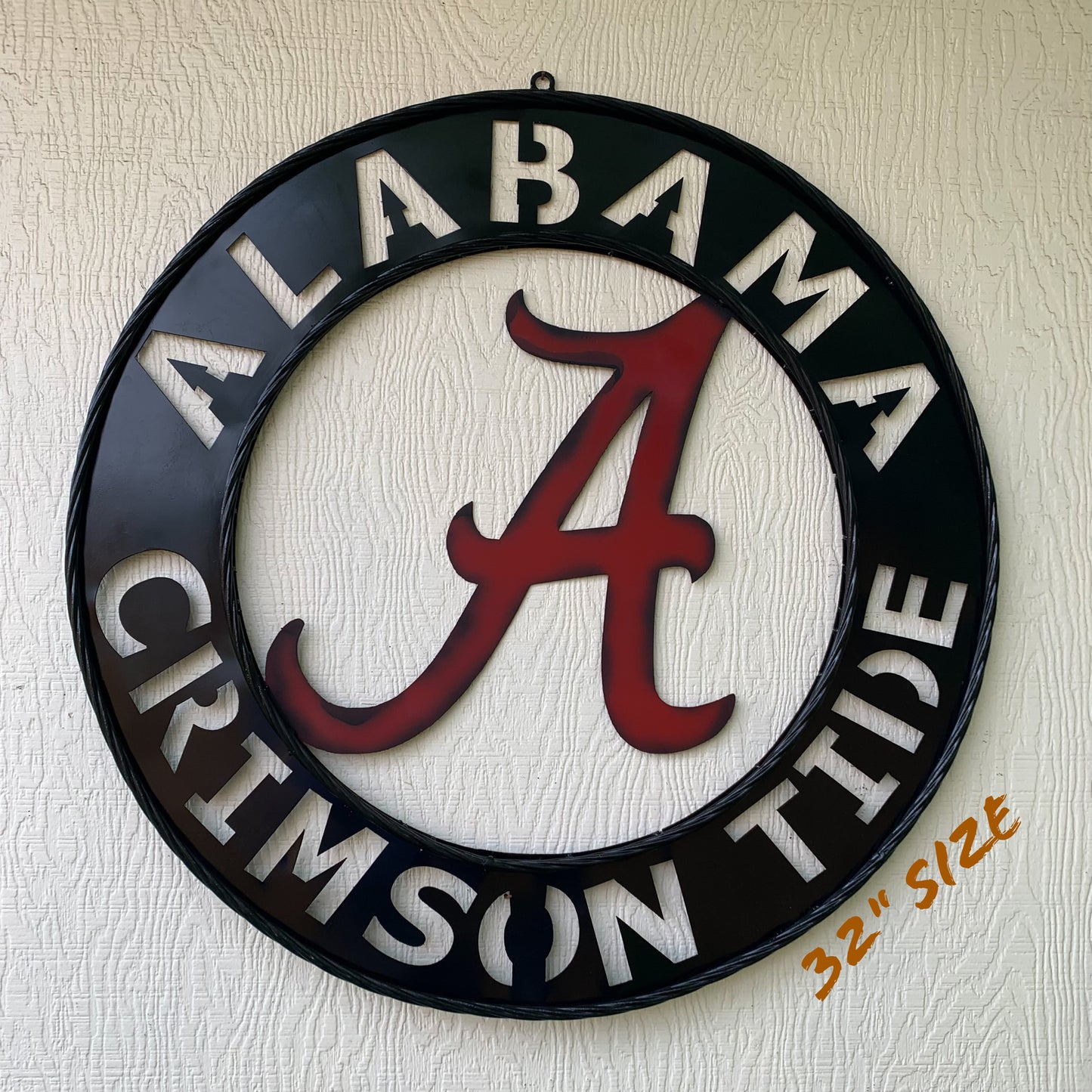 ALABAMA CRIMSON TIDE WIDE BAND RING CUSTOM METAL VINTAGE SIGN TEAM SPORTS HANDMADE