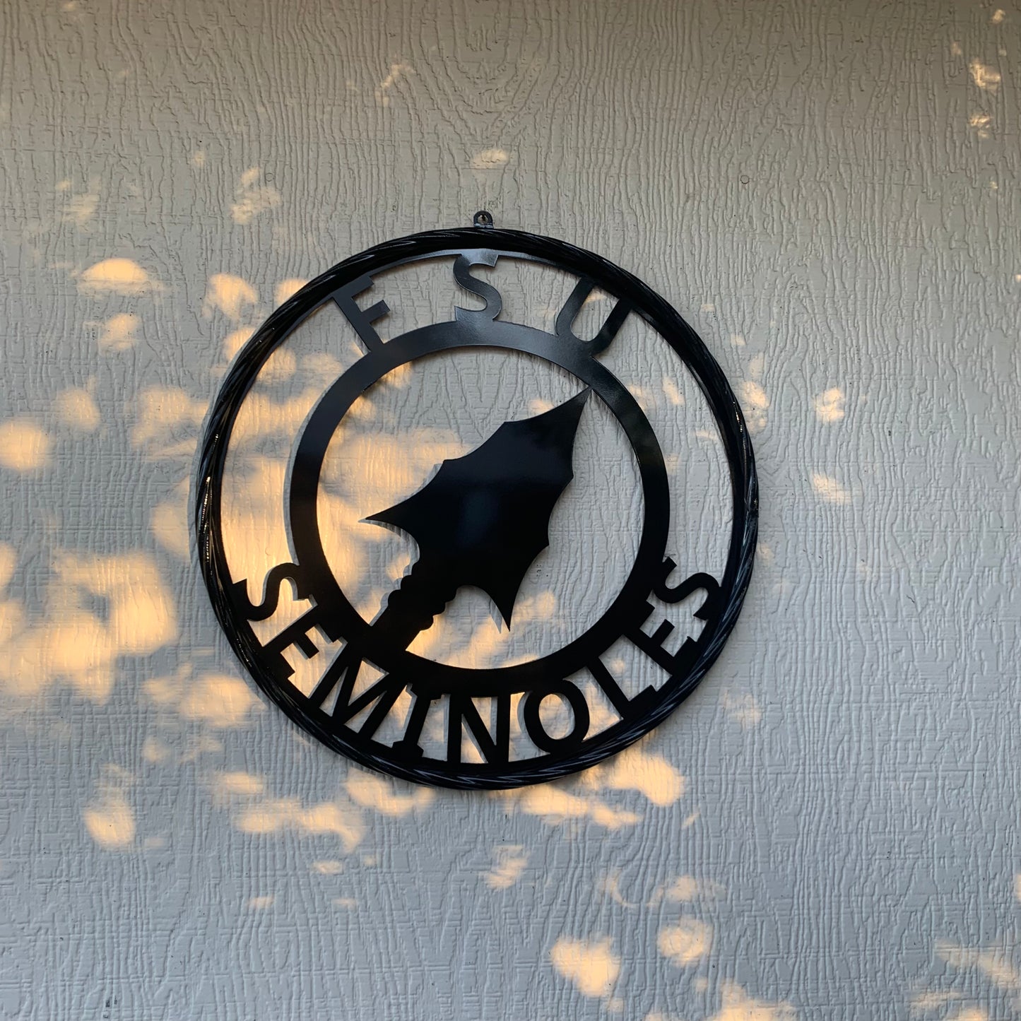 12", 18", 24", 32" FSU SEMINOLES FLORIDA STATE SPEAR CUSTOM METAL VINTAGE CRAFT TEAM SIGN RUSTIC BLACK HANDMADE