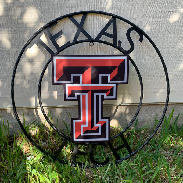 18",24" TEXAS TECH CUSTOM METAL VINTAGE CRAFT SIGN WESTERN HOME DECOR