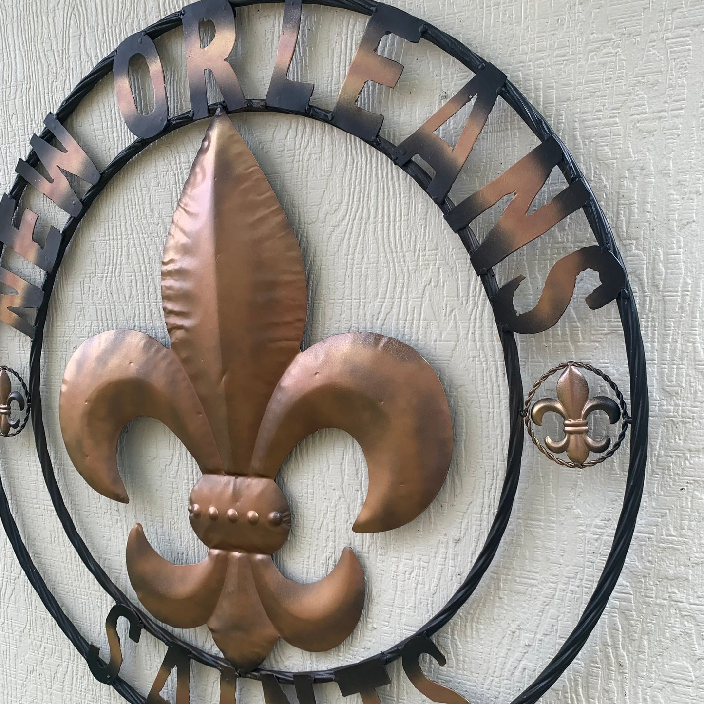 NEW ORLEANS SAINTS METAL SIGN WALL ART WESTERN HOME DECOR GOLD & BLACK HANDMADE #EH10272