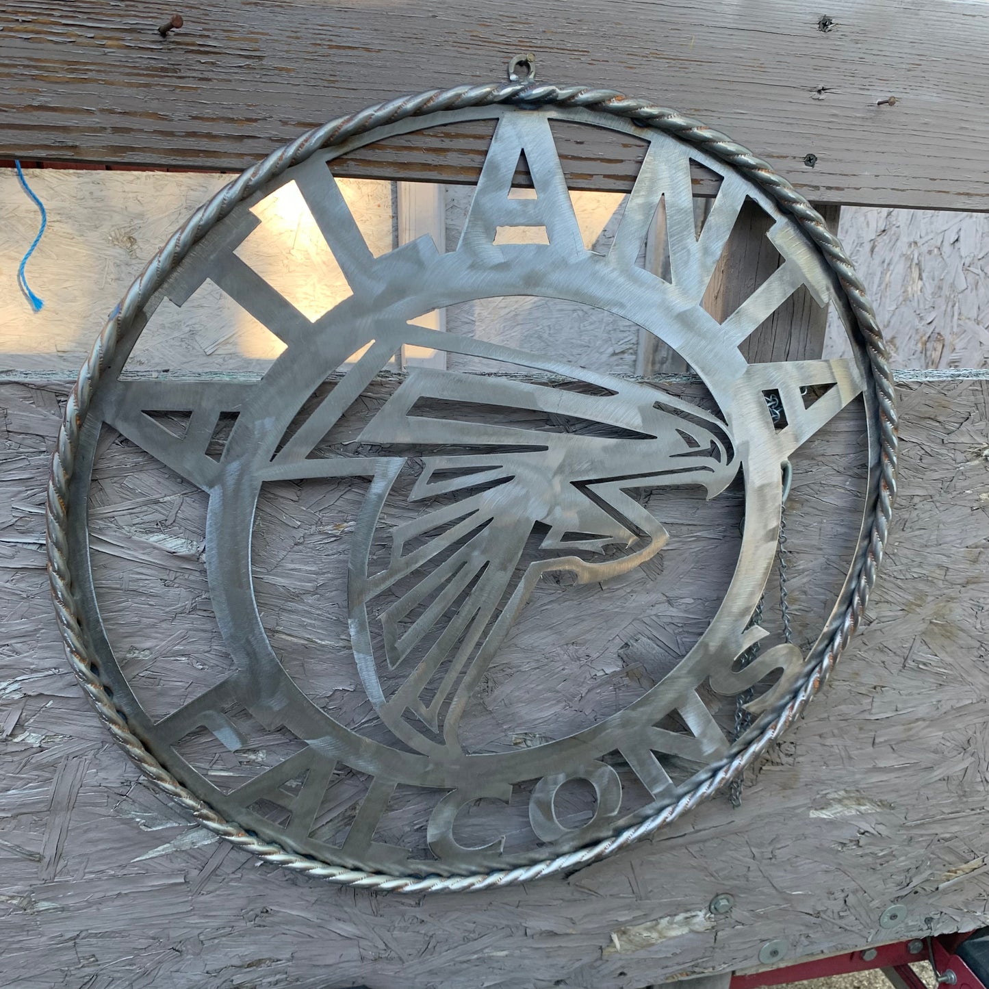 18", 24", 32", 36" ATLANTA FALCONS CUSTOM RAW METAL VINTAGE CRAFT TEAM SIGN HANDMADE