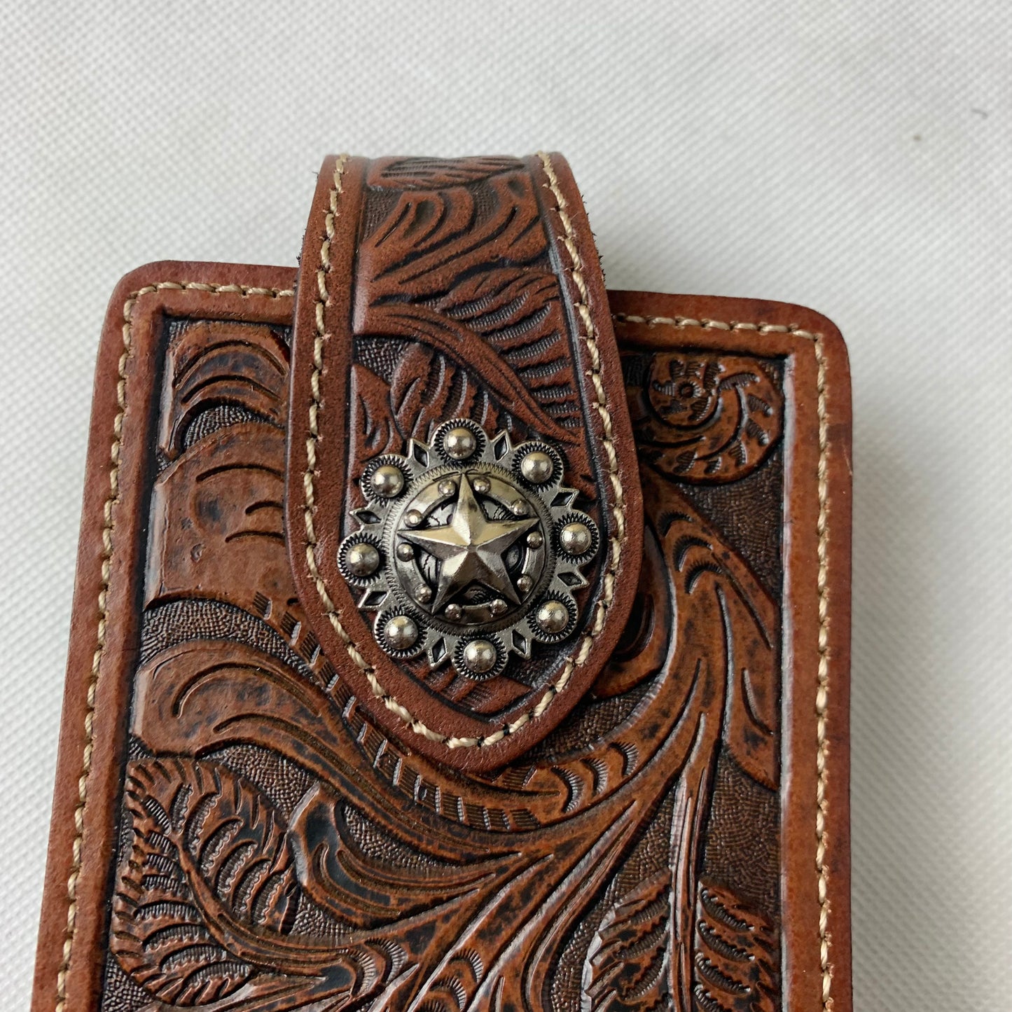 #WS341F 7" LONE STAR LEATHER HOLSTER COFEE BROWN LEATHER POUCH EXTRA LARGE  BELT LOOP HOLSTER CELL PHONE CASE UNIVERSAL OVERSIZE--FREE SHIPPING