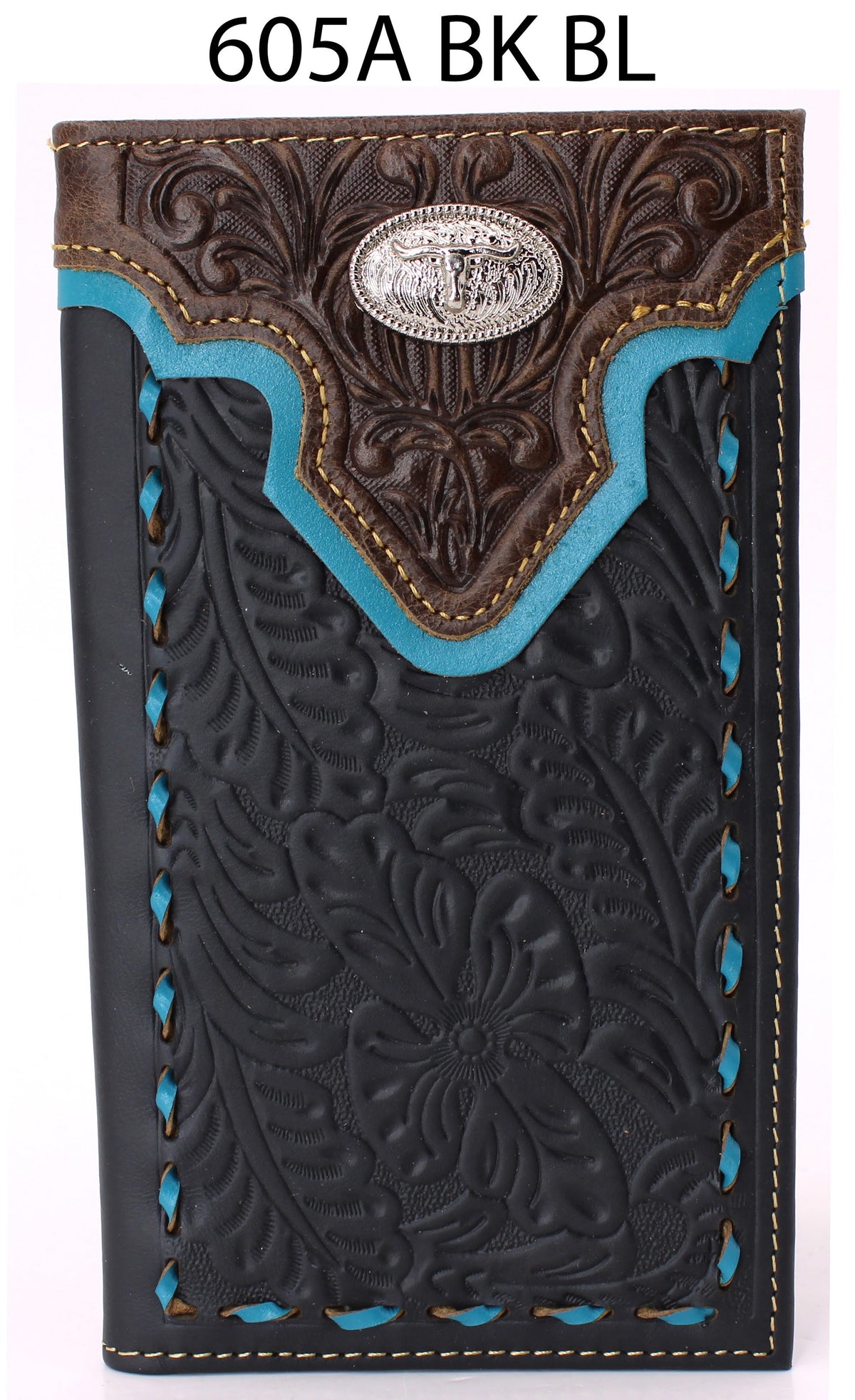 MEN'S GENUINE LEATHER CHECKBOOK WALLET WESTERN NEW