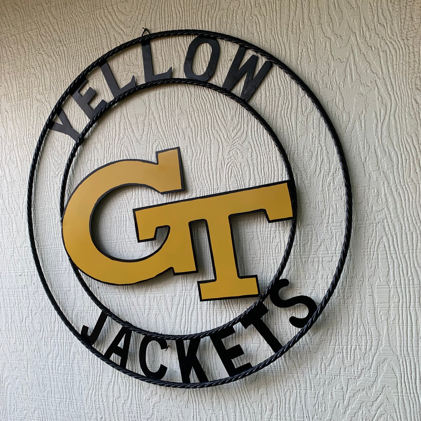GEORGIA TECH YELLOW JACKETS CUSTOM METAL VINTAGE CRAFT SIGN TEAM WALL ART WESTERN HOME DECOR HANDMADE 12",18",24",32",36"