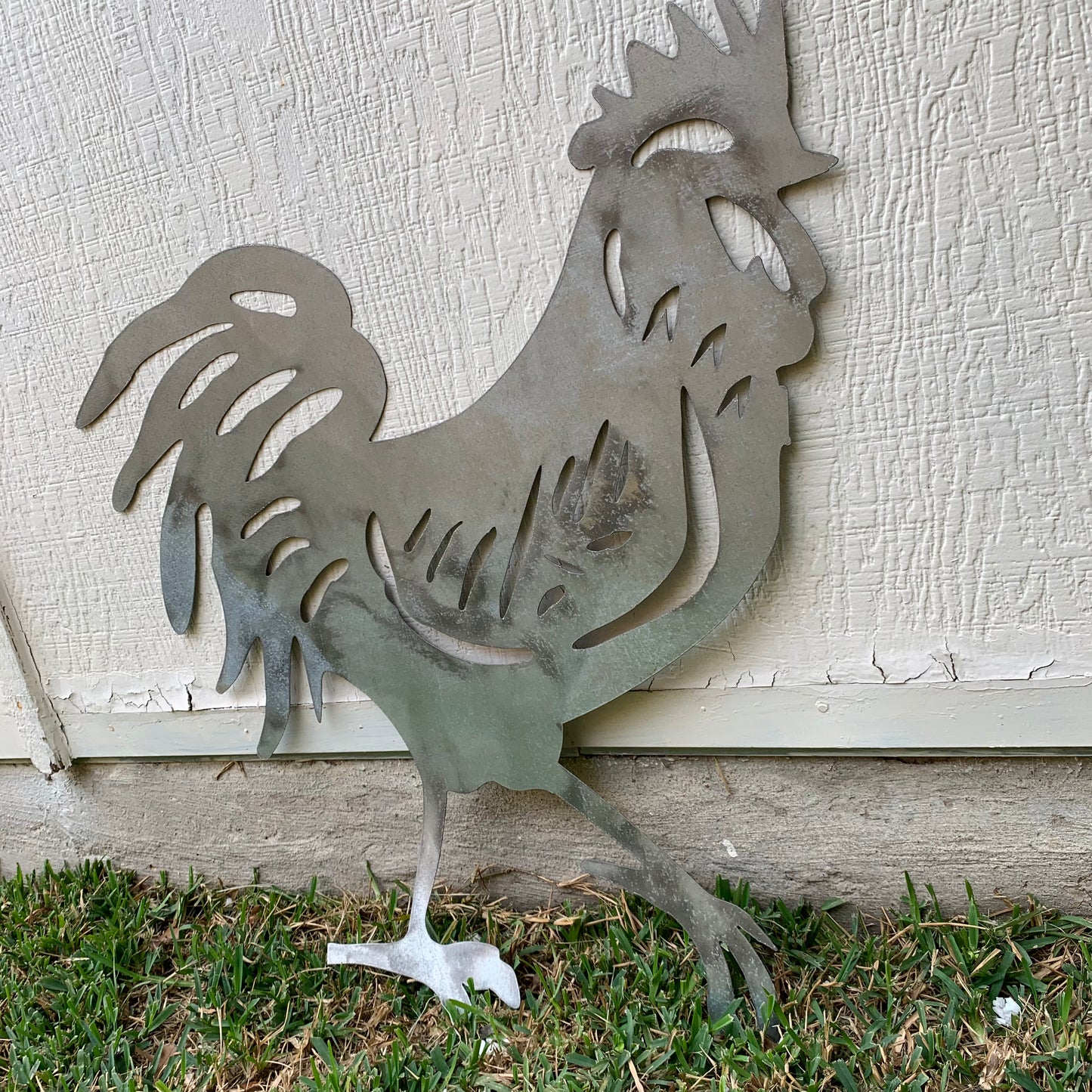 28"  X 28" CUSTOM ROOSTER LASERCUT ART WITH RING DESIGN WESTERN METAL ANIMAL ART HOME WALL DECOR BRAND NEW