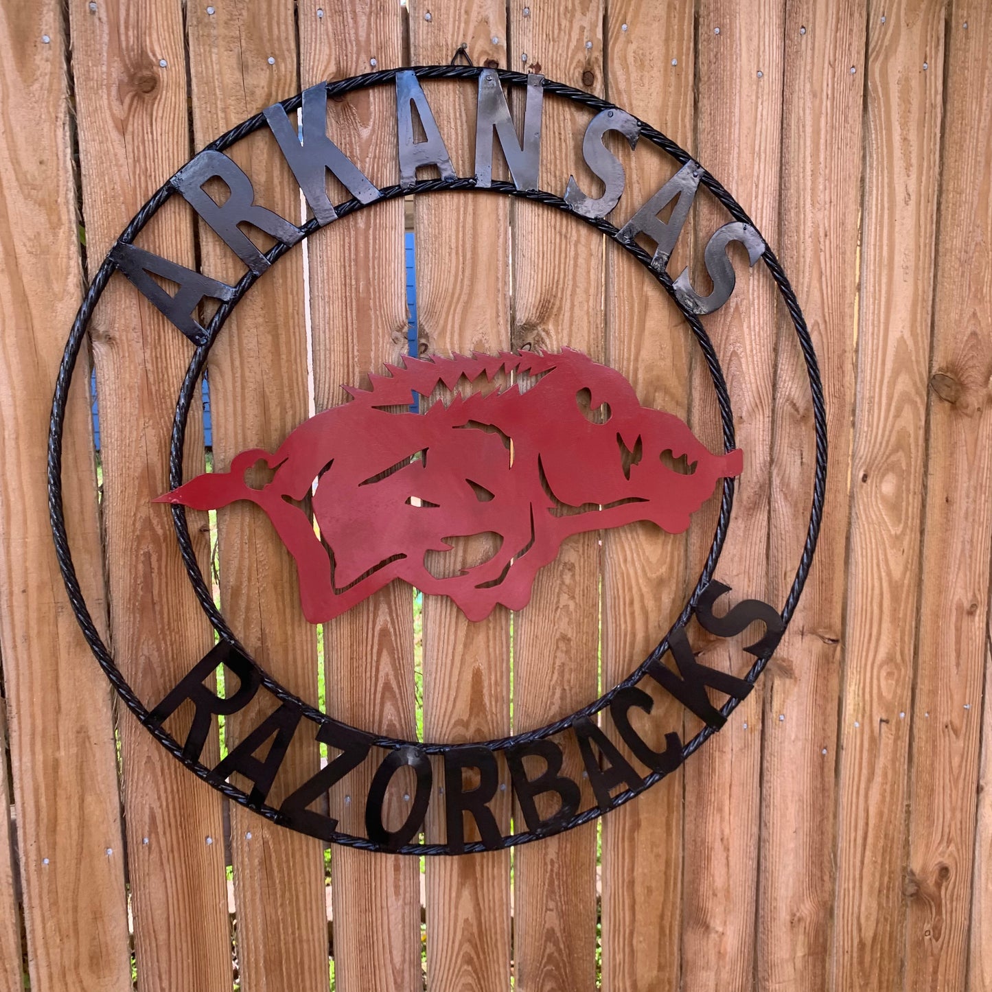 ARKANSAS RAZORBACKS CUSTOM METAL VINTAGE CRAFT SIGN TEAM WALL ART WESTERN HOME DECOR HANDAMADE