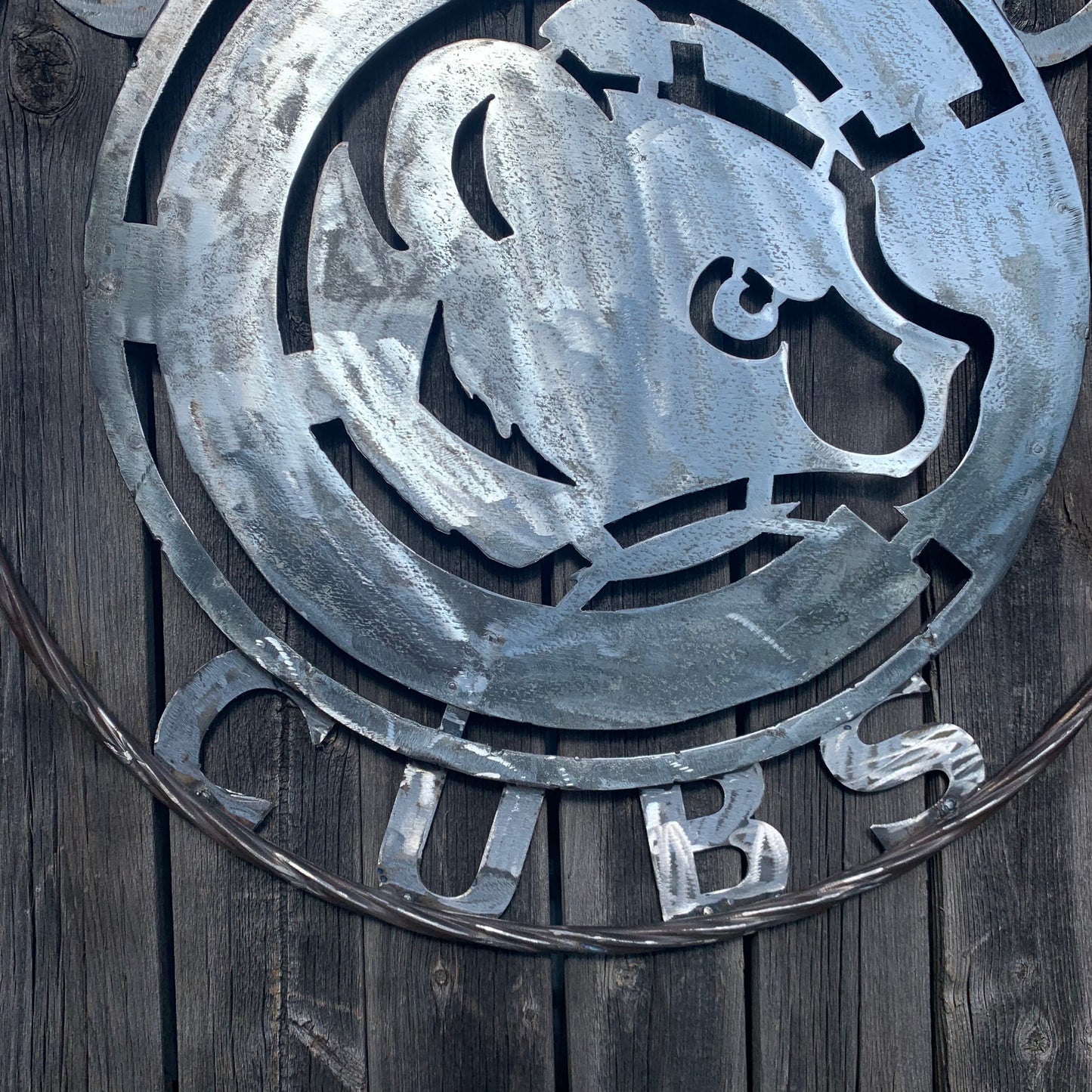 12", 18", 24", 32" CHICAGO CUBS CUSTOM RAW METAL VINTAGE CRAFT TEAM SPORTS SIGN HANDMADE