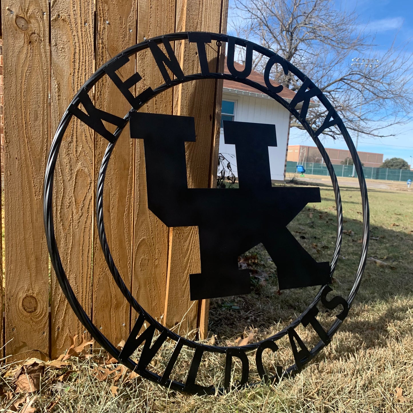 12", 18", 24", 32" KENTUCKY WILDCATS CUSTOM BLACK METAL VINTAGE CRAFT SIGN HANDMADE