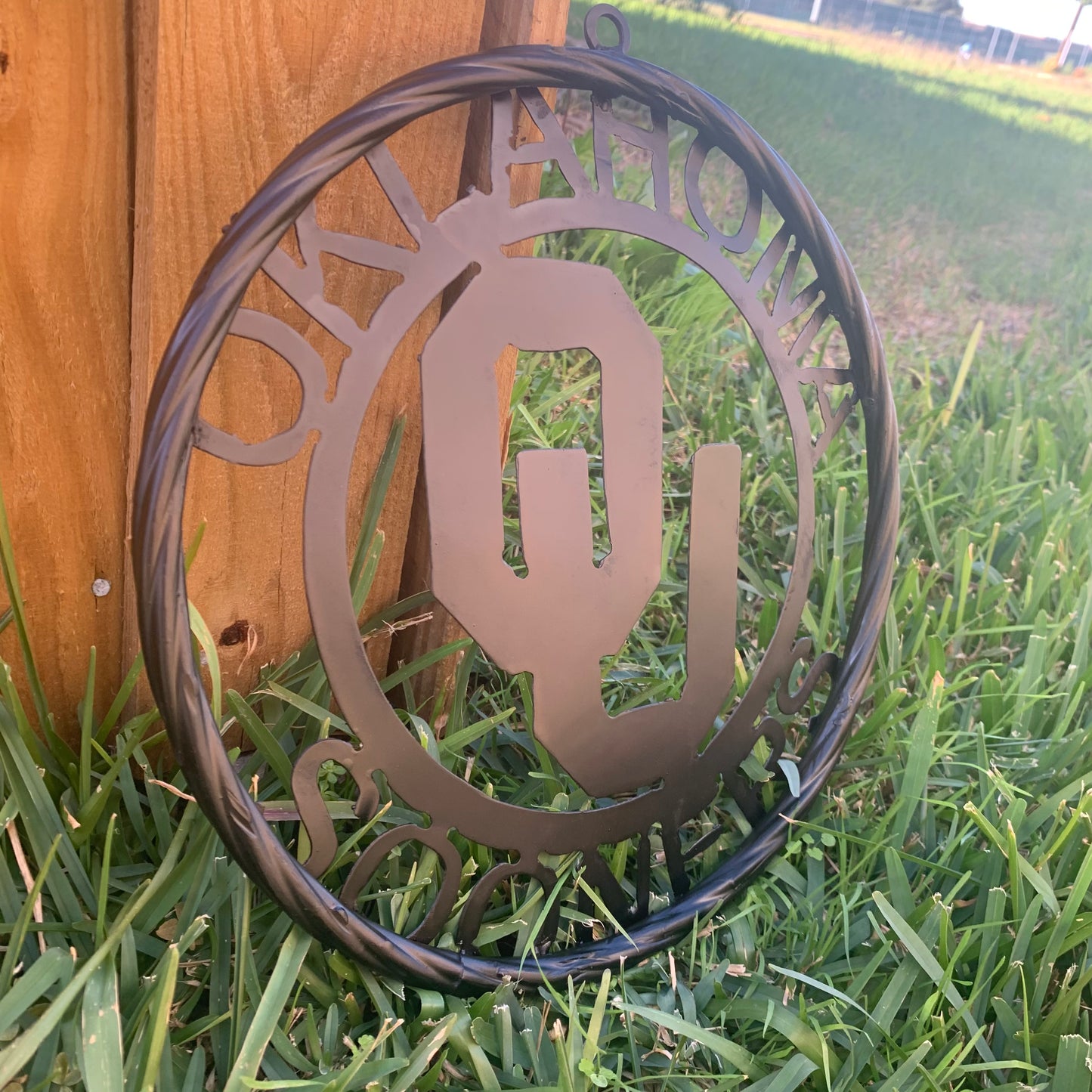 12", 18", 24", 32" OU OKLAHOMA SOONERS RUSTIC BLACK METAL CUSTOM VINTAGE CRAFT WALL ART TEAM SIGN HANDMADE
