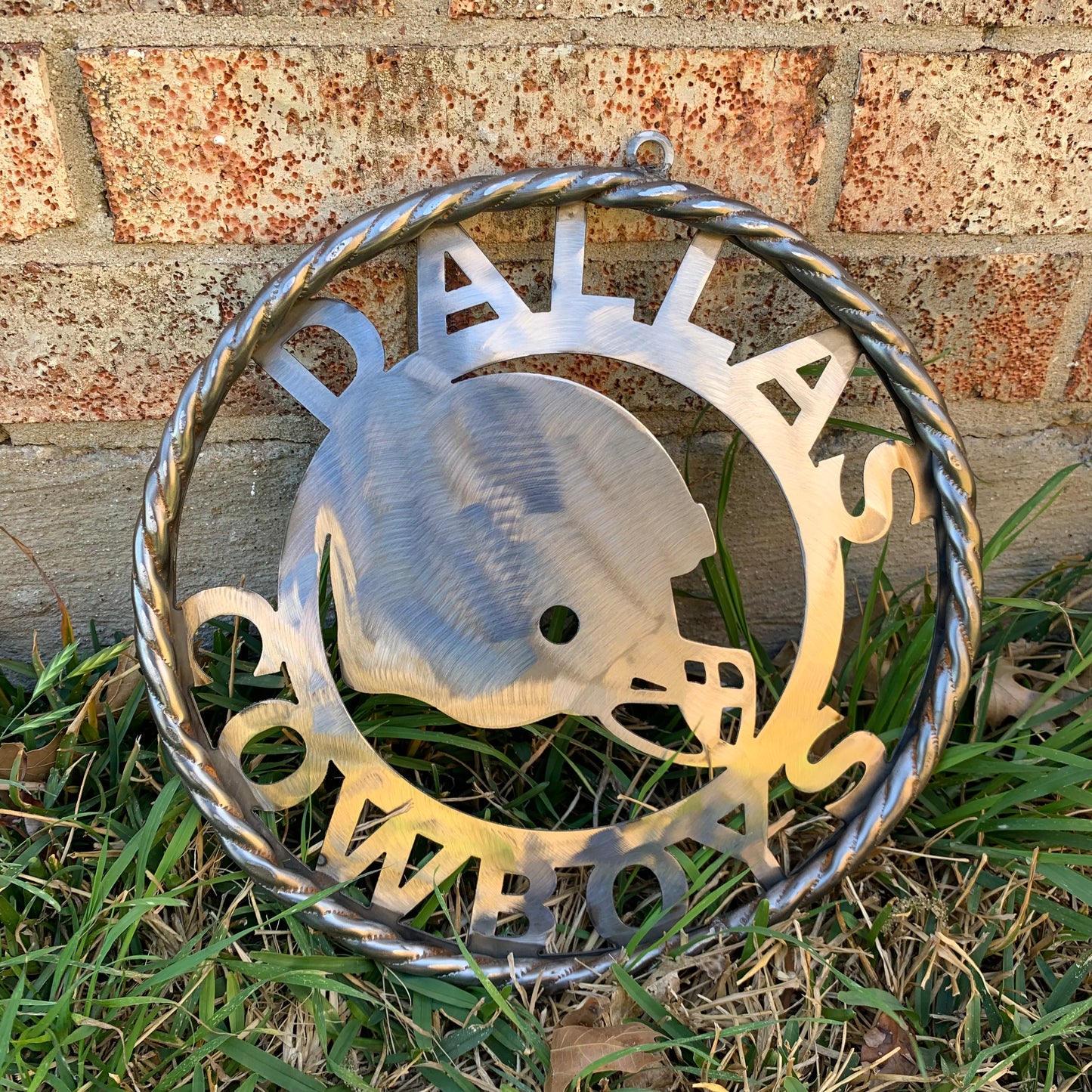 12", 18", 24", 32" DALLAS COWBOYS HELMET SIGN RAW METAL CUSTOM VINTAGE CRAFT WALL ART TEAM SIGN HANDMADE