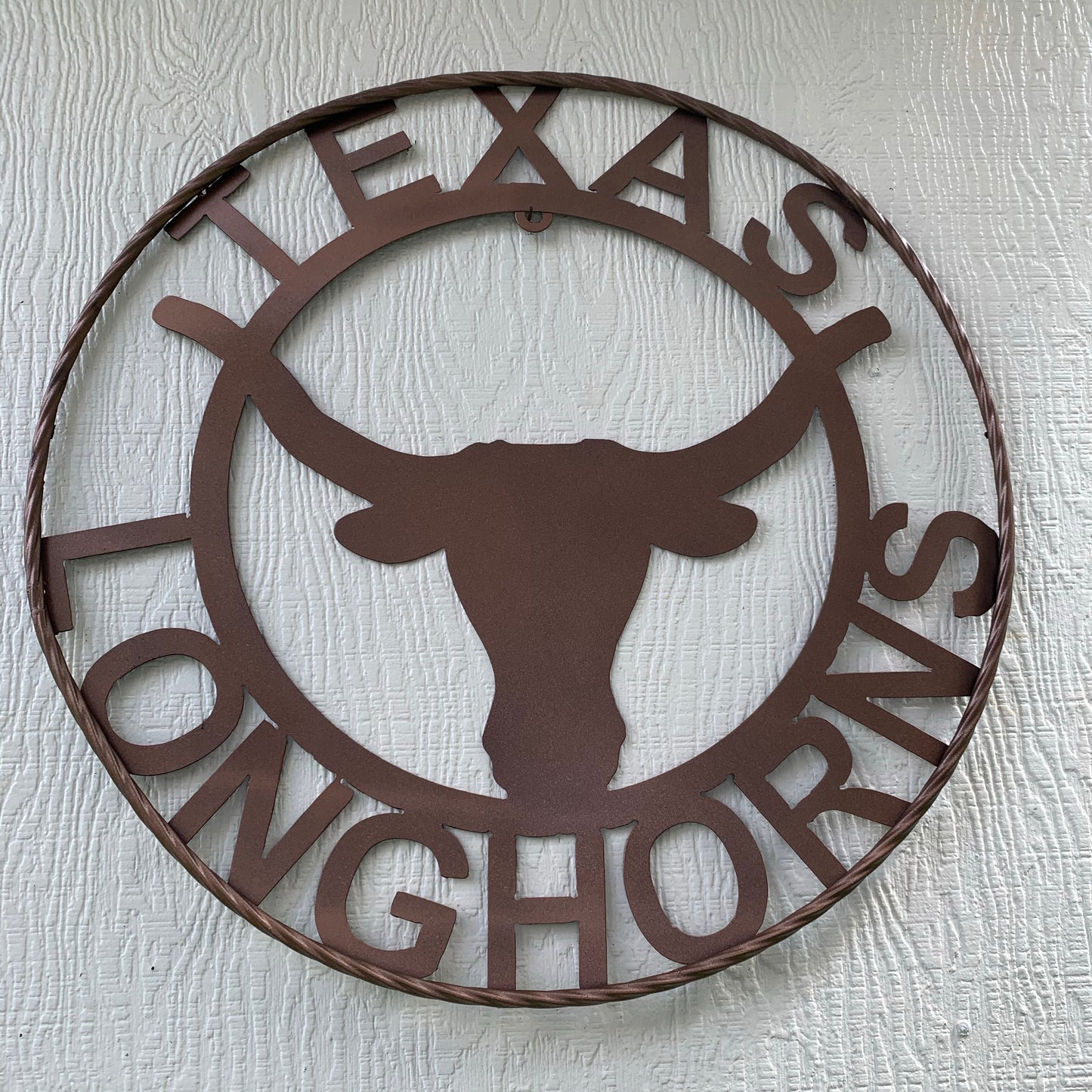 TEXAS LONGHORNS CUSTOM METAL VINTAGE CRAFT SIGN TEAM ART WESTERN HOME DECOR RUSTIC BRONZE #EH12552 12",18",24",36",50"