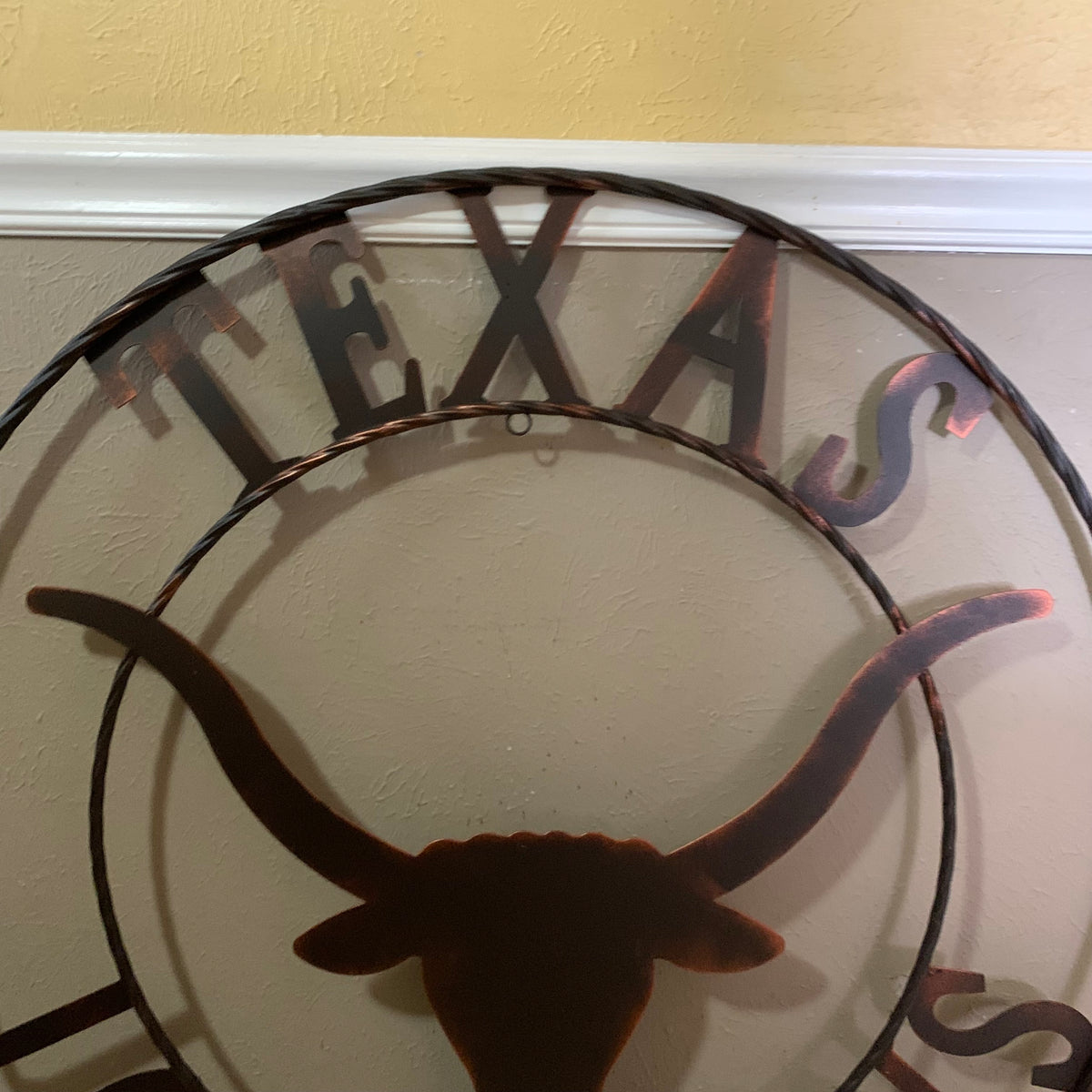 TEXAS LONGHORNS CUSTOM METAL VINTAGE CRAFT SIGN TEAM ART WESTERN HOME DECOR RUSTIC BRONZE HANDMADE #EH12565