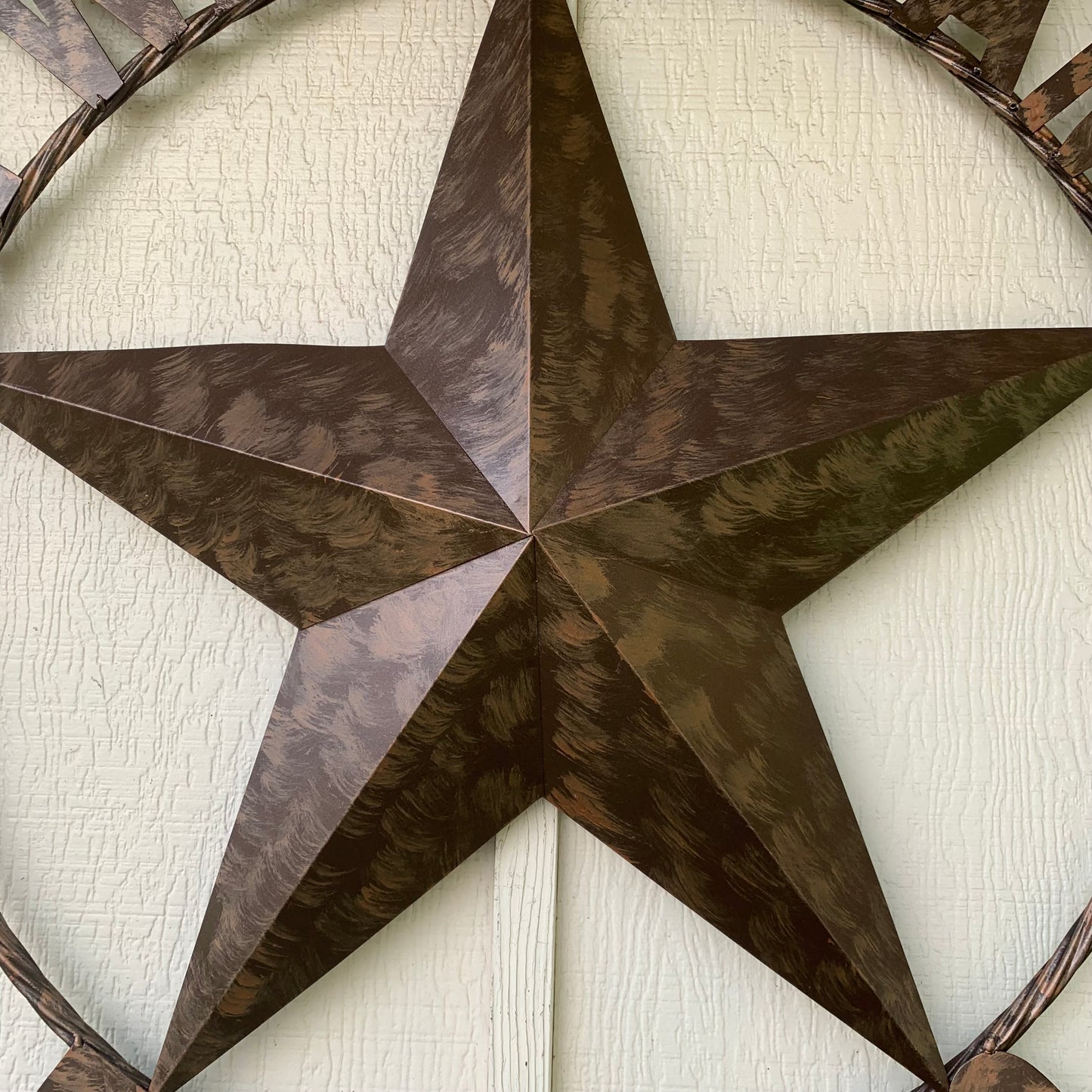 COLOMINA STYLE YOUR CUSTOM NAME BARN STAR BRONZE BRUSH COPPER METAL STAR 3d TWISTED ROPE RING COLOMINA WESTERN HOME DECOR RUSTIC VINTAGE HANDMADE 24",32",36",40",42",44",46",50"
