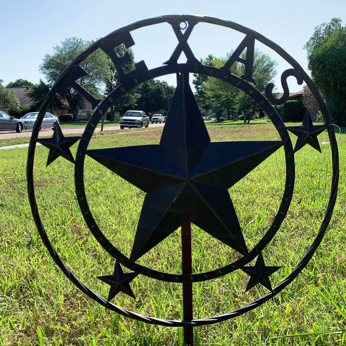 24" TEXAS BEADED COLIBROX BARN STAR METAL LONE STAR WESTERN HOME DECOR HANDMADE RUSTIC BRONZE COPPER NEW