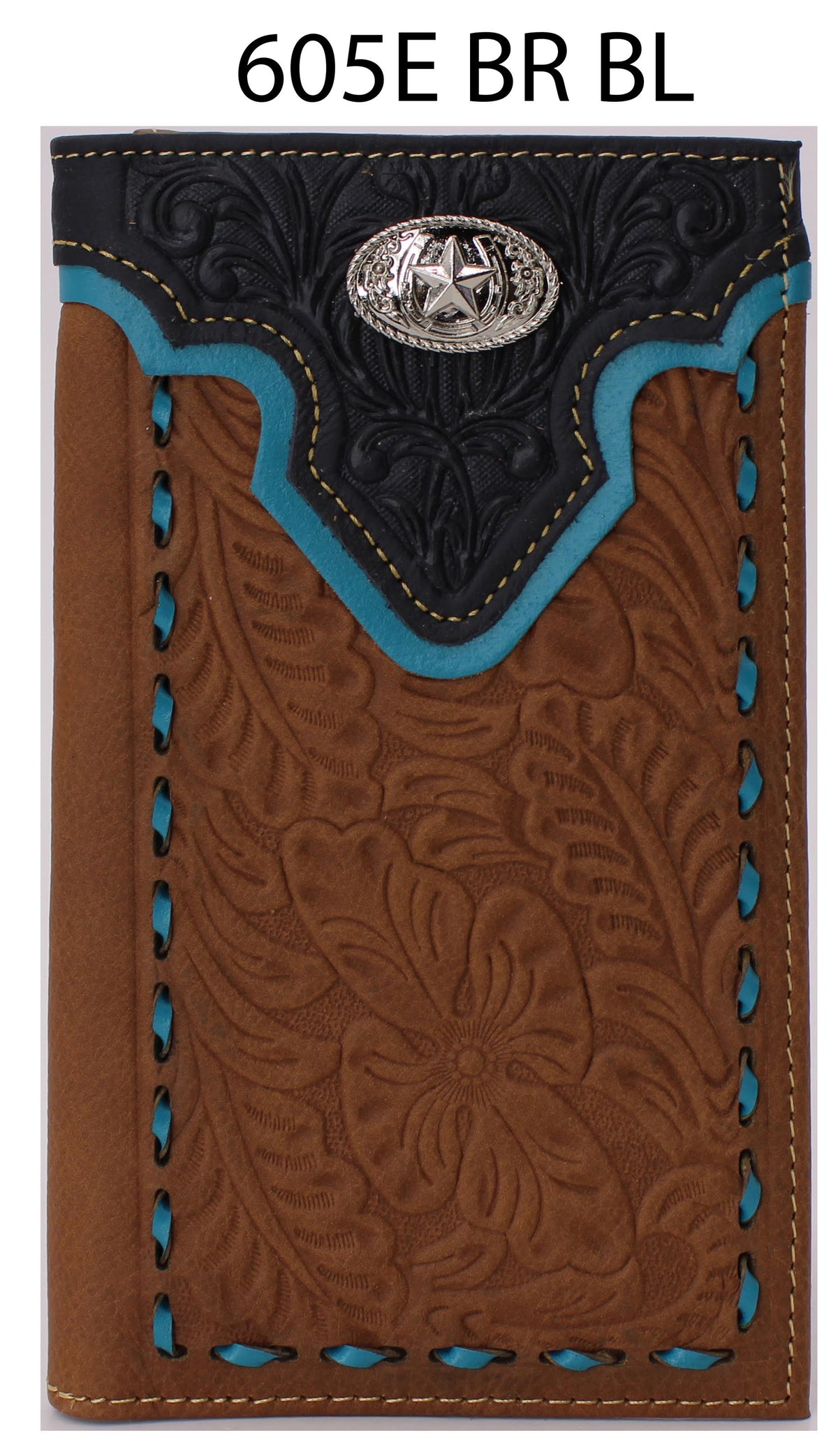 MEN'S GENUINE LEATHER CHECKBOOK WALLET WESTERN NEW