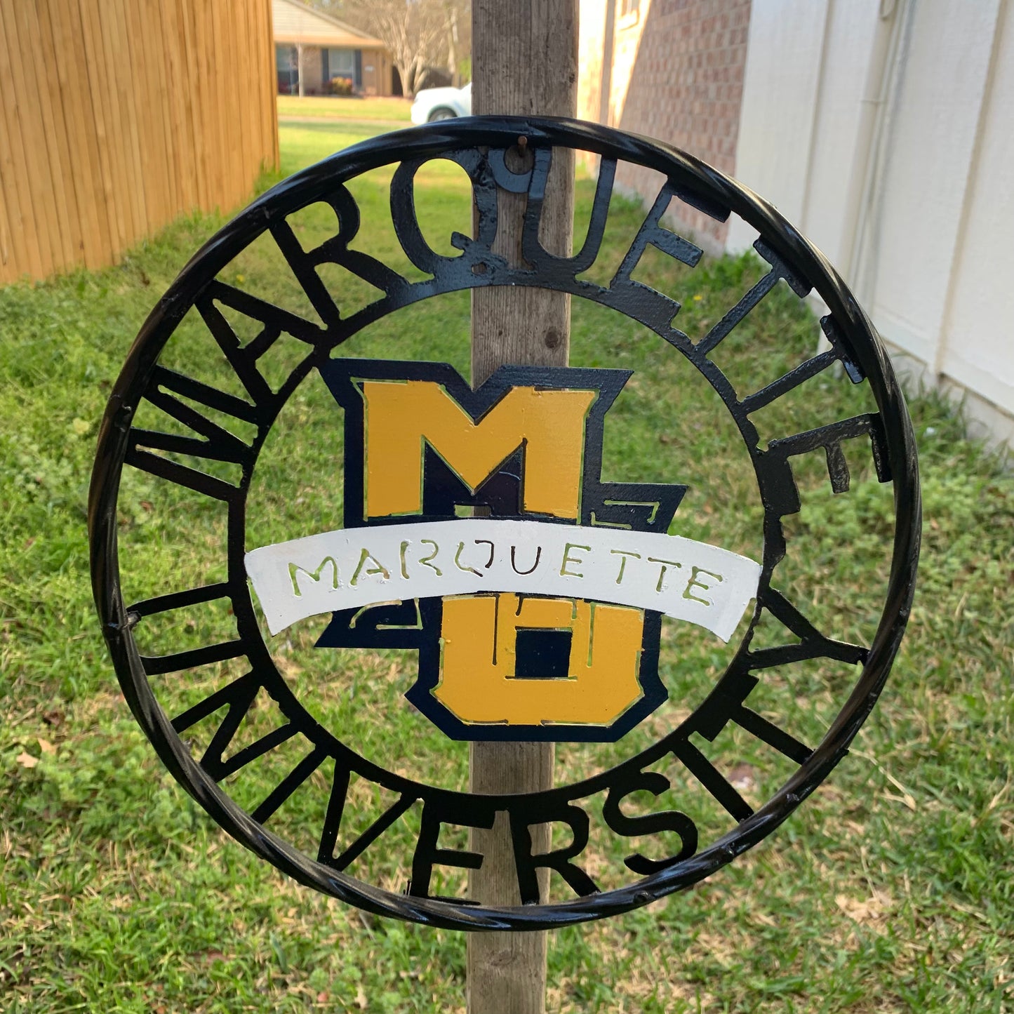 12",18",24" MARQUETTE METAL CUSTOM VINTAGE CRAFT WALL ART TEAM SIGN HANDMADE