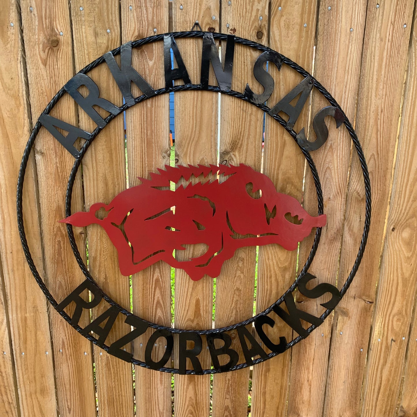 ARKANSAS RAZORBACKS CUSTOM METAL VINTAGE CRAFT SIGN TEAM WALL ART WESTERN HOME DECOR HANDAMADE