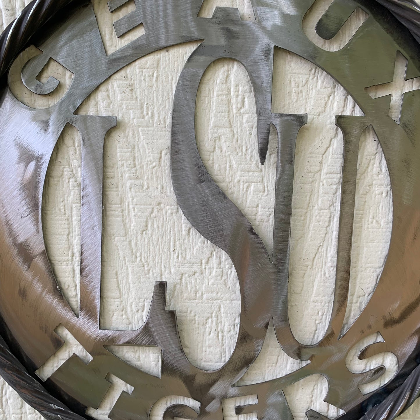 12",18",24",32" LSU GEAUX TIGERS CUSTOM RAW METAL VINTAGE CRAFT TEAM SIGN WESTERN HOME DECOR HANDMADE