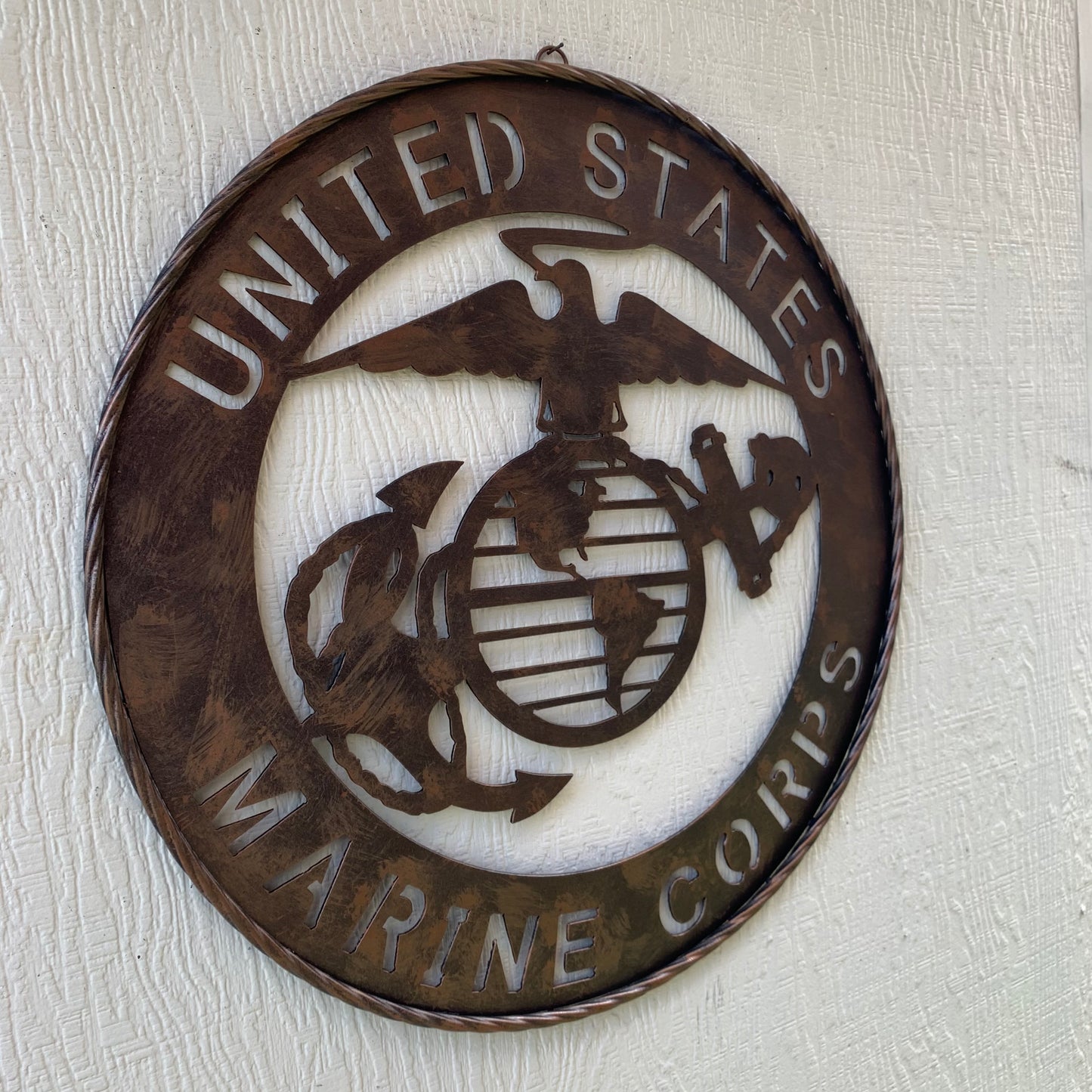 #EH10851 24" UNITED STATES MARINE CORPS MILITARY LASERCUT METAL WALL ART SIGN WESTERN HOME DECOR HANDMADE BRONZE