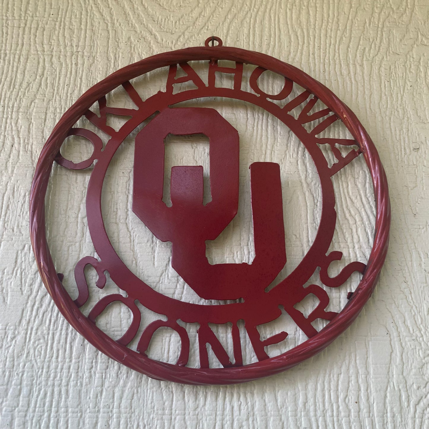 OU OKLAHOMA SOONERS RUSTIC RED METAL CUSTOM VINTAGE CRAFT WALL ART TEAM SIGN HANDMADE 12", 18", 24", 32"