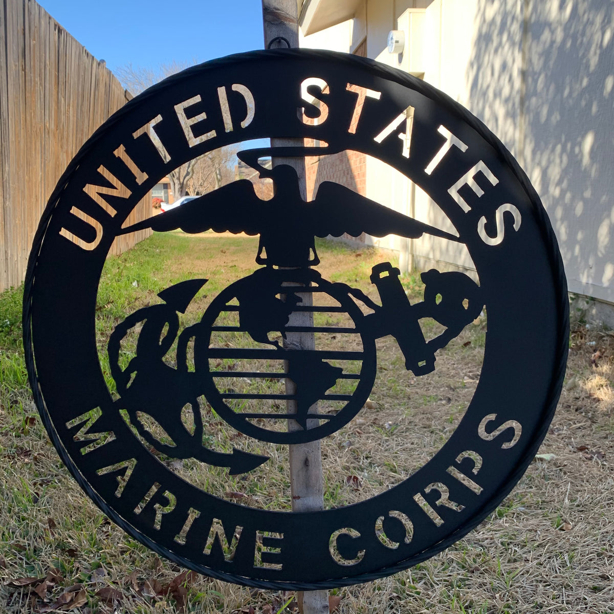 #EH10866 US MARINE CORPS 18",24",32" MILITARY LASERCUT CUSTOM BLACK METAL VINTAGE CRAFT SIGN WESTERN HOME DECOR HANDMADE