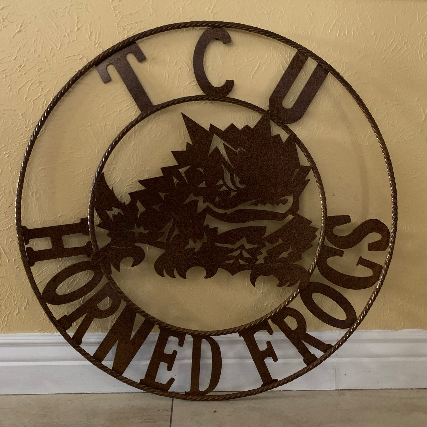 12", 18", 24", 32" TCU HORNED FROGS CUSTOM VINTAGE CRAFT METAL TEAM SIGN HANDMADE