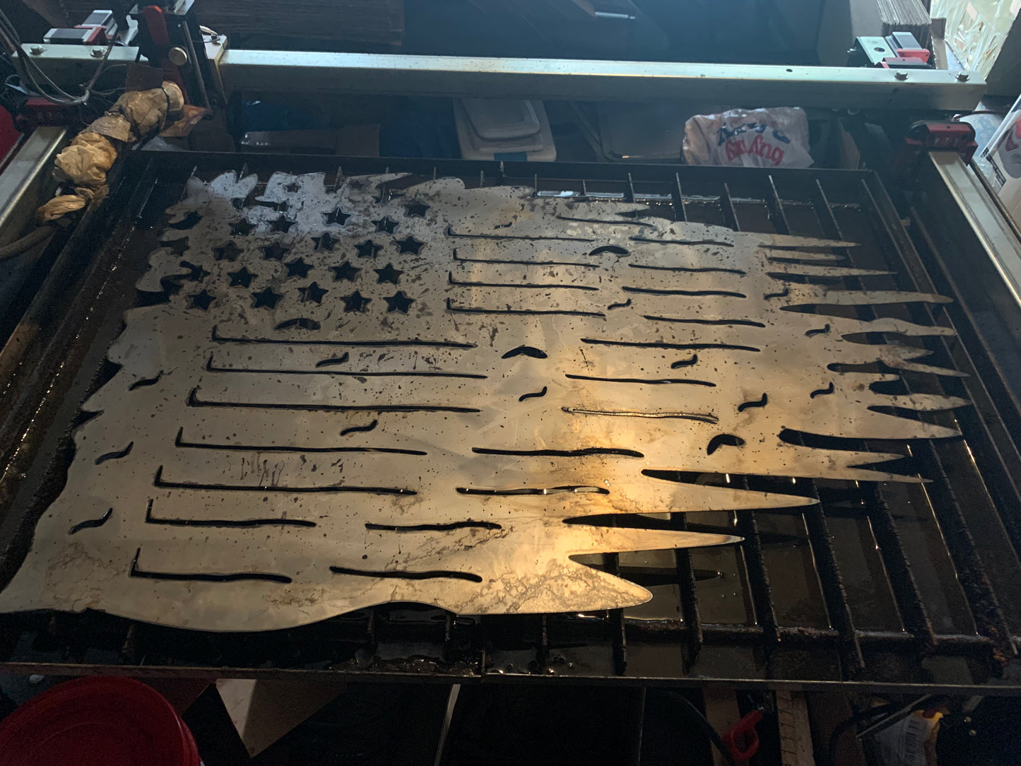 CUSTOM NAME KANSAS CITY CHIEFS METAL TATTERED FLAG CUSTOM VINTAGE CRAFT WALL ART HANDMADE