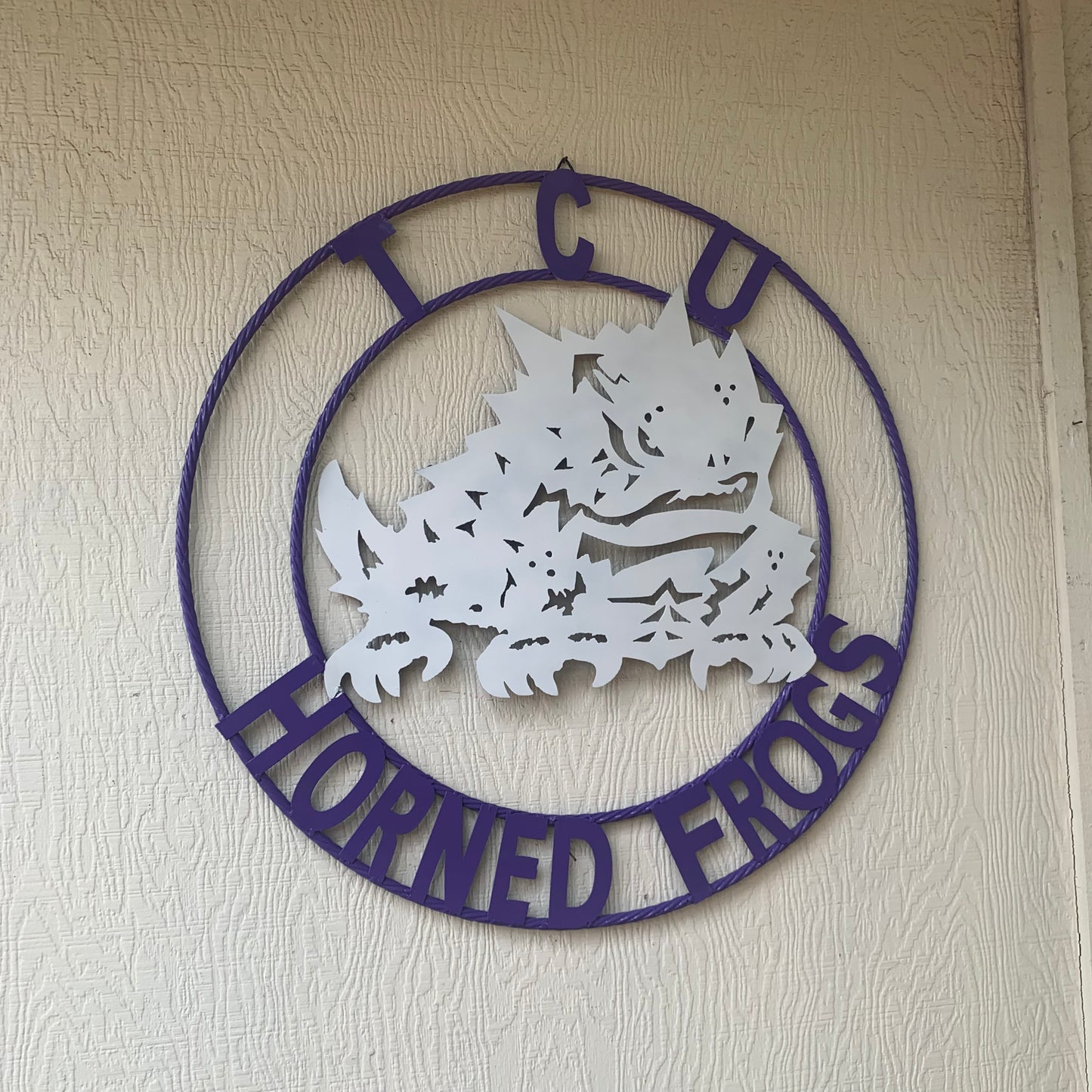 12",18",24",32",36" TCU HORNED FROGS CUSTOM METAL VINTAGE CRAFT TEAM SIGN HANDMADE