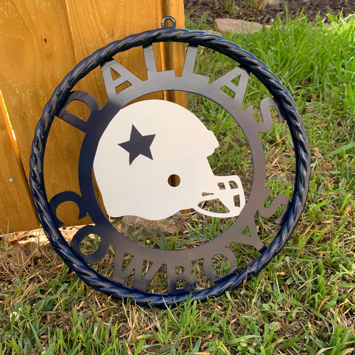 #EH10480 TURQUOISE DISTRESSED TWO TONE BARN STAR METAL ART WESTERN HOME DECOR HANDMADE NEW