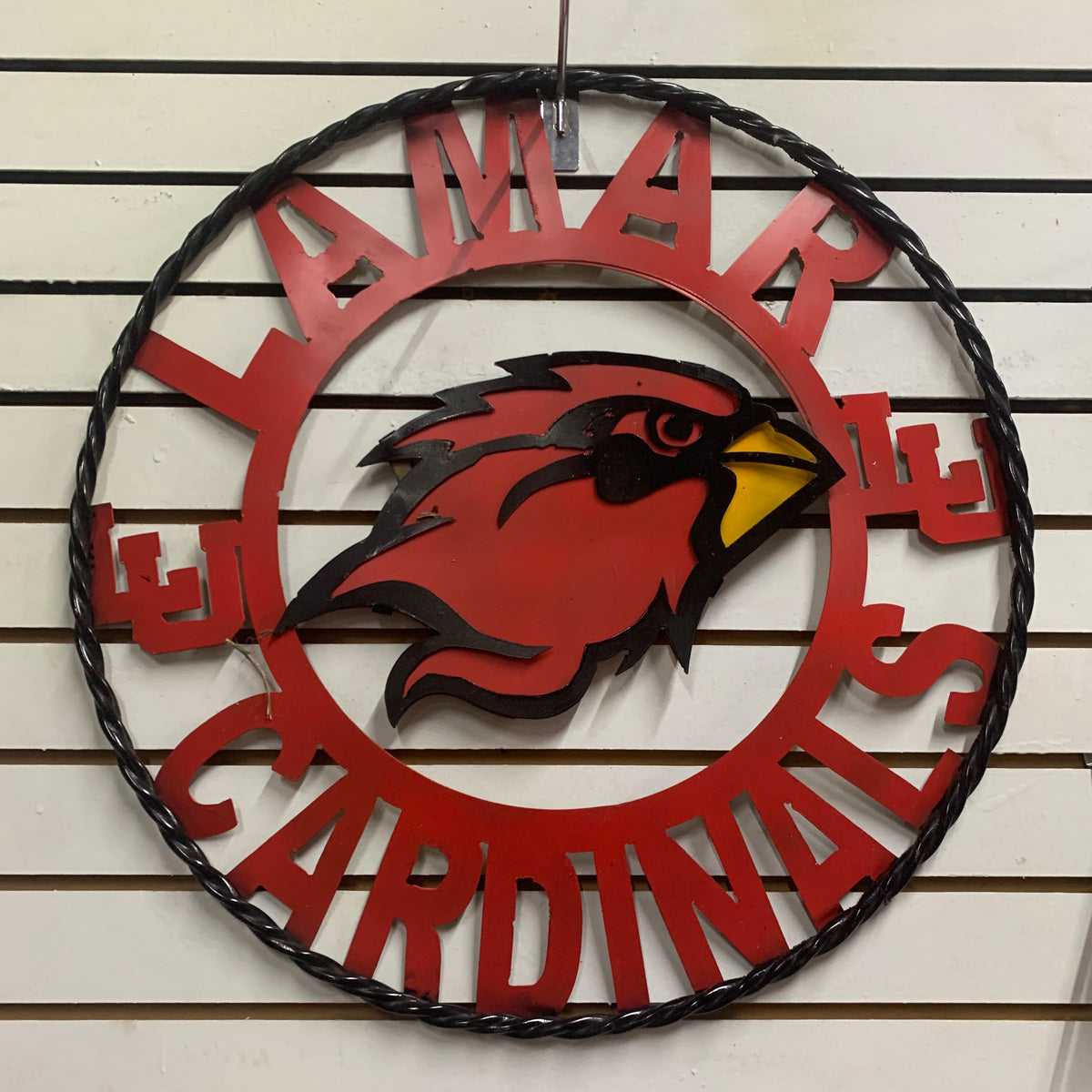 LAMAR CARDINALS CUSTOM METAL VINTAGE CRAFT SIGN WALL ART RUSTIC TEAM WESTERN HOME DECOR HANDMADE