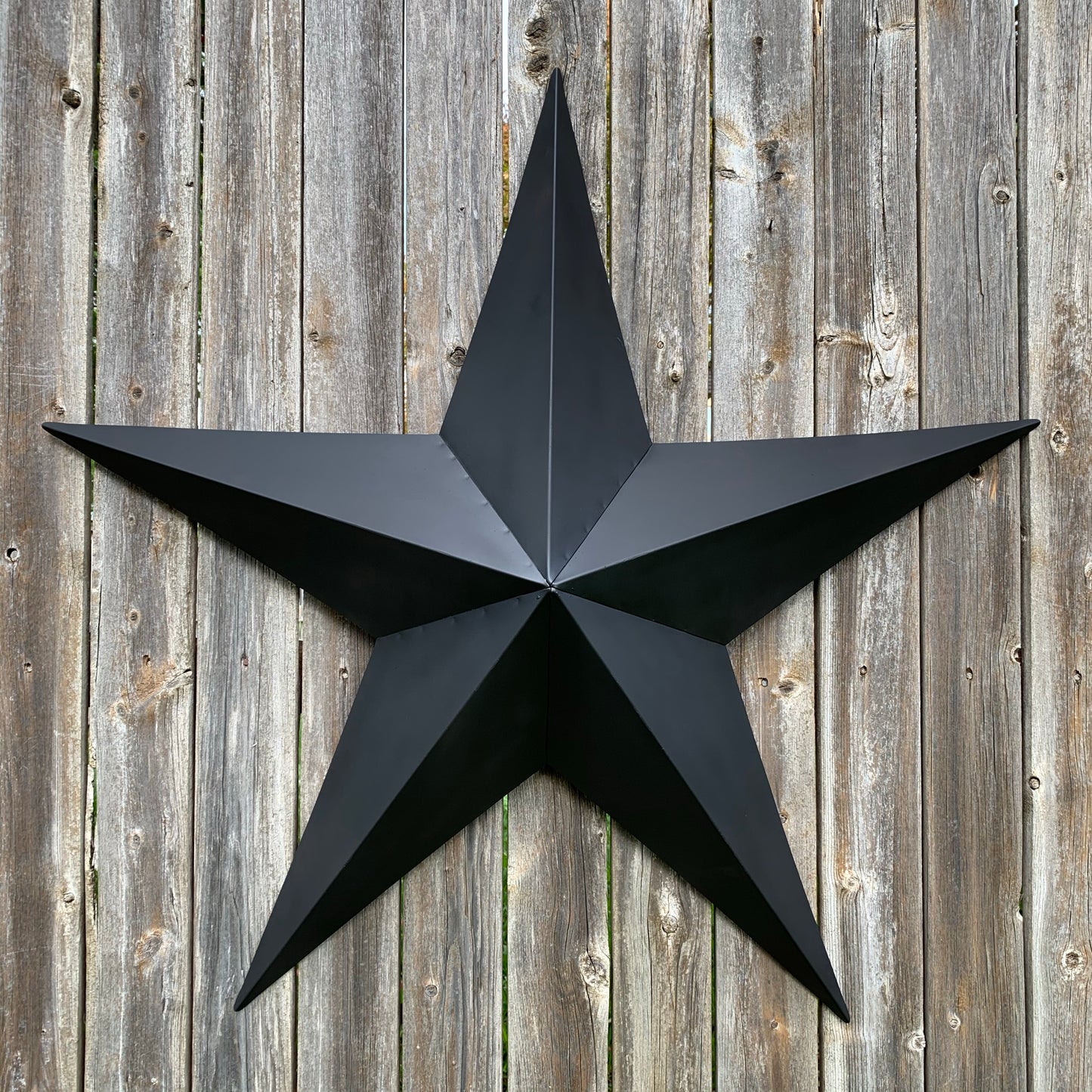 #EH10479 12", 16", 24", 30", 36" RUSTIC BLACK BARN STAR NO RING DAVID STAR 5 POINT WESTERN HOME DECOR HAND PAINTED