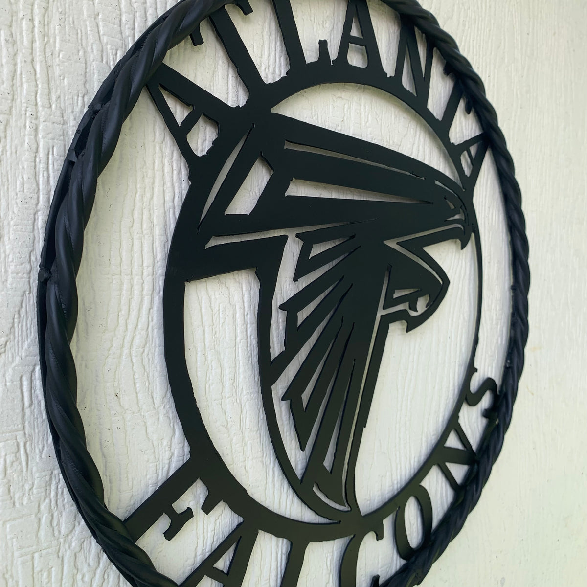 12",18",24",32",36" ATLANTA FALCONS BLACK METAL CUSTOM METAL VINTAGE CRAFT SIGN FOOTBALL TEAM WESTERN HOME DECOR HANDMADE