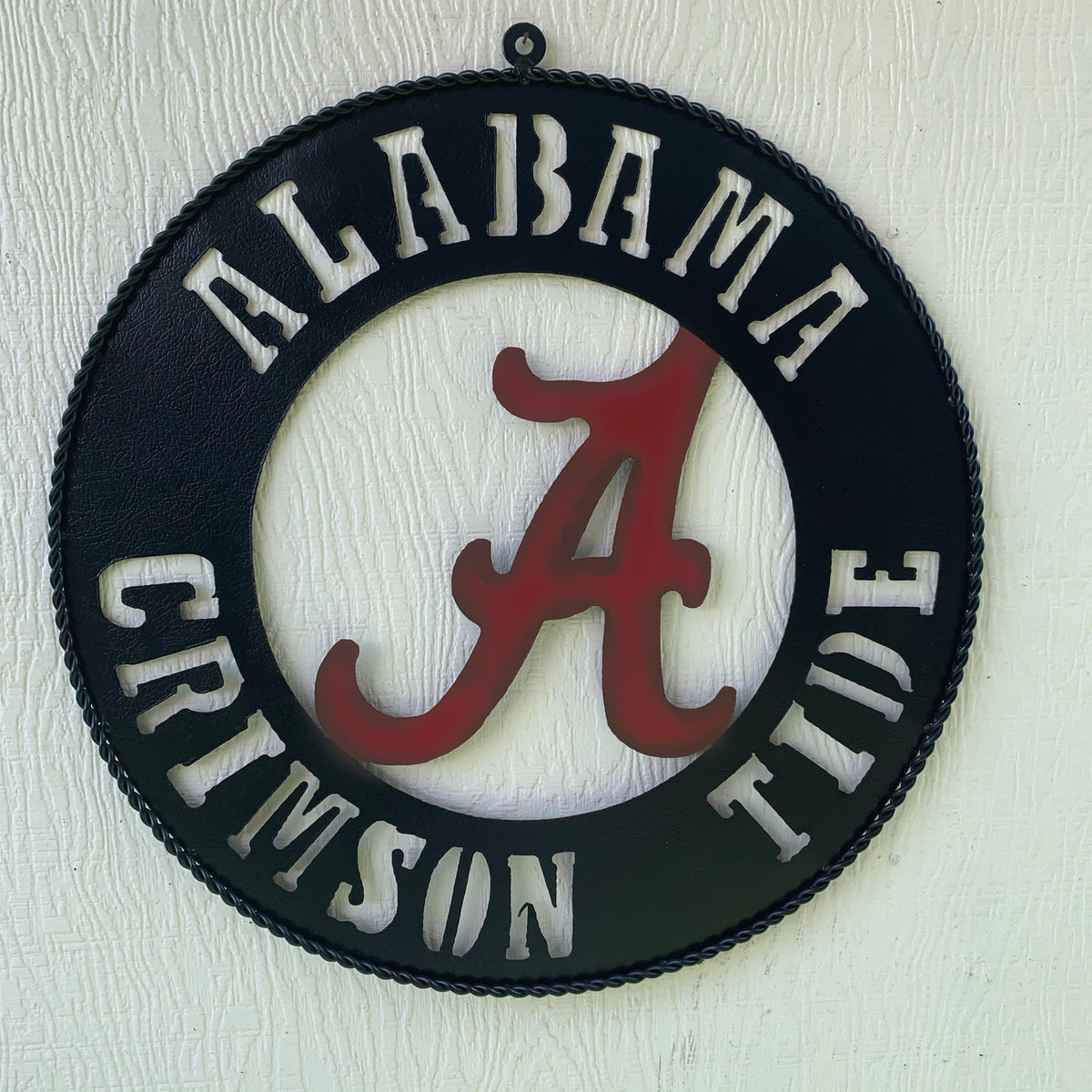 ALABAMA CRIMSON TIDE WIDE BAND RING CUSTOM METAL VINTAGE SIGN TEAM HANDMADE