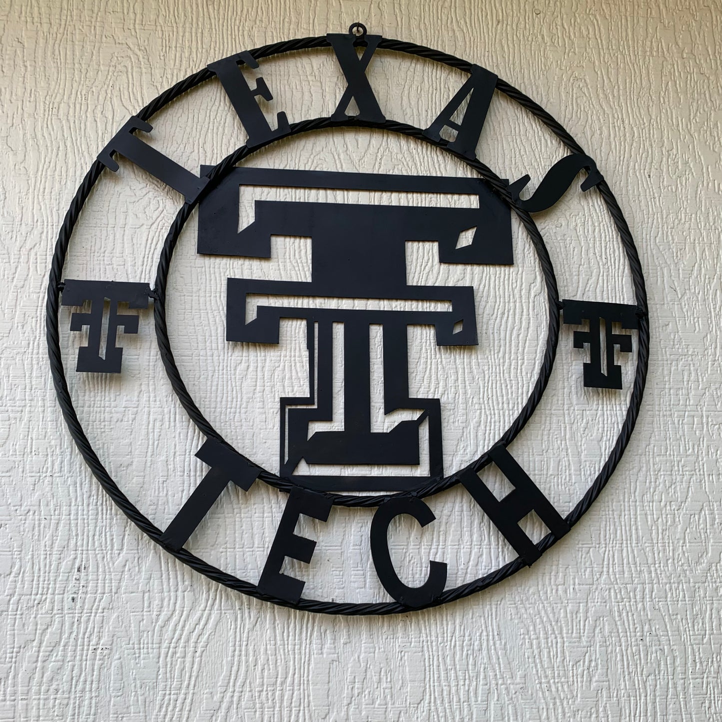 TEXAS TECH RUSTIC BLACK CUSTOM METAL VINTAGE CRAFT WESTERN HOME DECOR HANDMADE