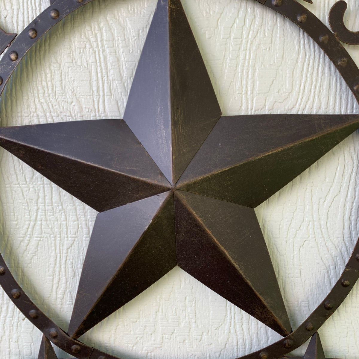 24" TEXAS BEADED COLIBROX BARN STAR METAL LONE STAR WESTERN HOME DECOR HANDMADE RUSTIC BRONZE COPPER NEW