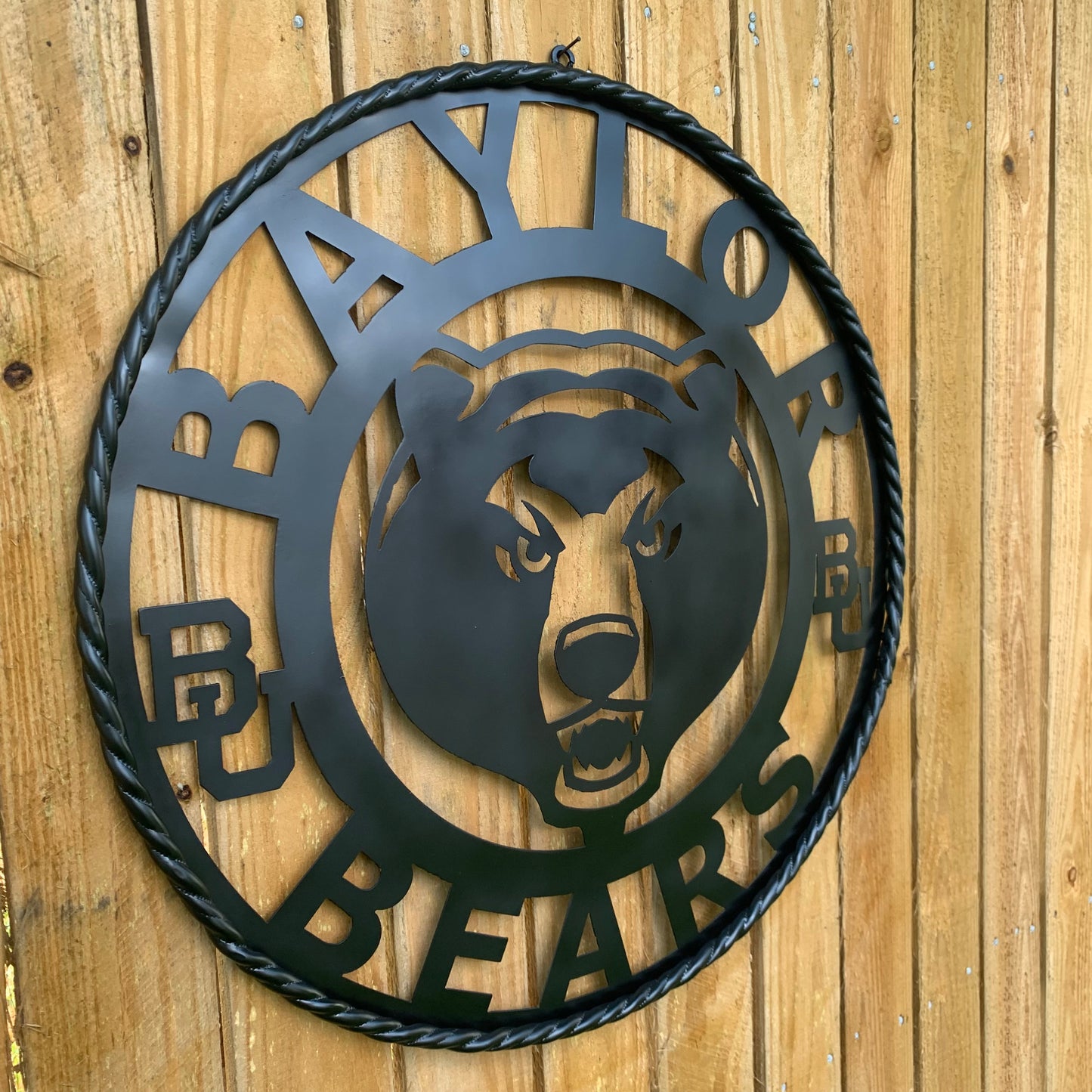 12", 18", 24", 32" BAYLOR BEARS ALL BLACK CUSTOM METAL VINTAGE TEAM SIGN WALL ART WESTERN HOME DECOR